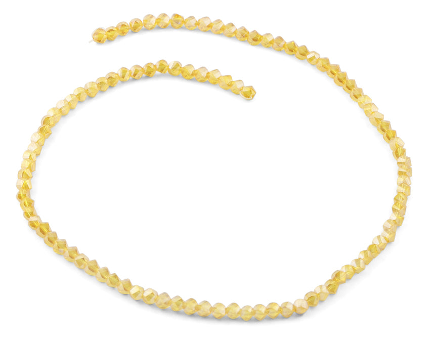 4mm Yellow Twist Round Faceted Crystal Beads for Jewelry Making - DIY Necklace, Bracelet & Earrings Craft Supplies - Perfect for Beading, Scrapbooking & Home Decor Projects