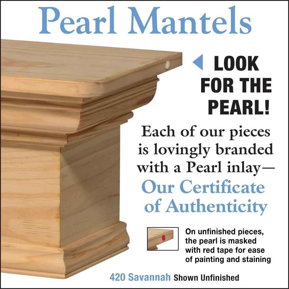 Savannah Wood Mantel Shelf with Pearl Finish - Rustic Fireplace Mantel for Living Room, Bedroom & Home Decor