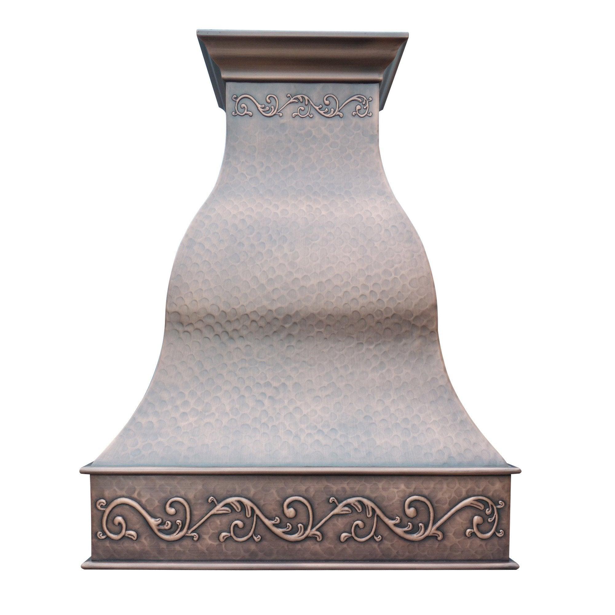 SINDA Curve Copper Kitchen Hood H9A - Modern Range Hood for Kitchen Ventilation, Stainless Steel & Copper Design, Efficient Exhaust Fan - Perfect for Home, Restaurant, and Commercial Use