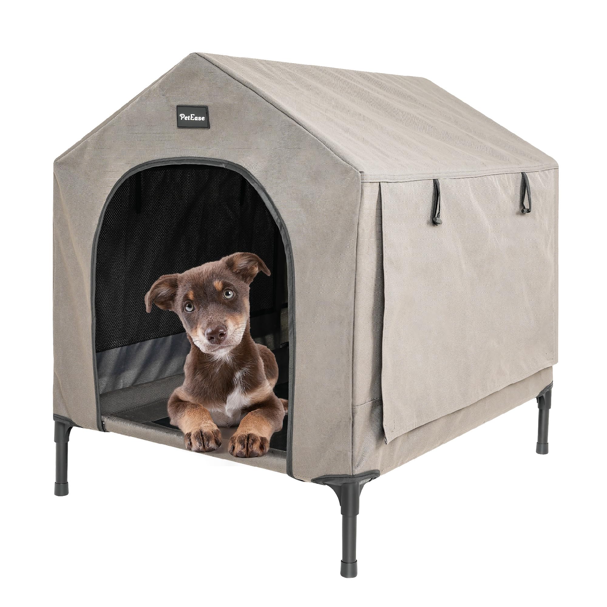 2-in-1 Elevated Dog Bed with Removable Cover - Indoor/Outdoor Pet Shelter for Small Dogs & Cats - Perfect for Patio & Camping