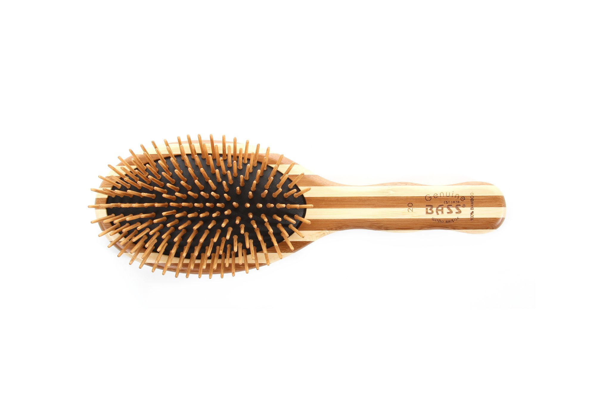 Bass Brushes | Eco-Friendly Bamboo Hair Brush with Bamboo Pins & Handle for Detangling & Styling - Perfect for Home, Salon & Travel Use
