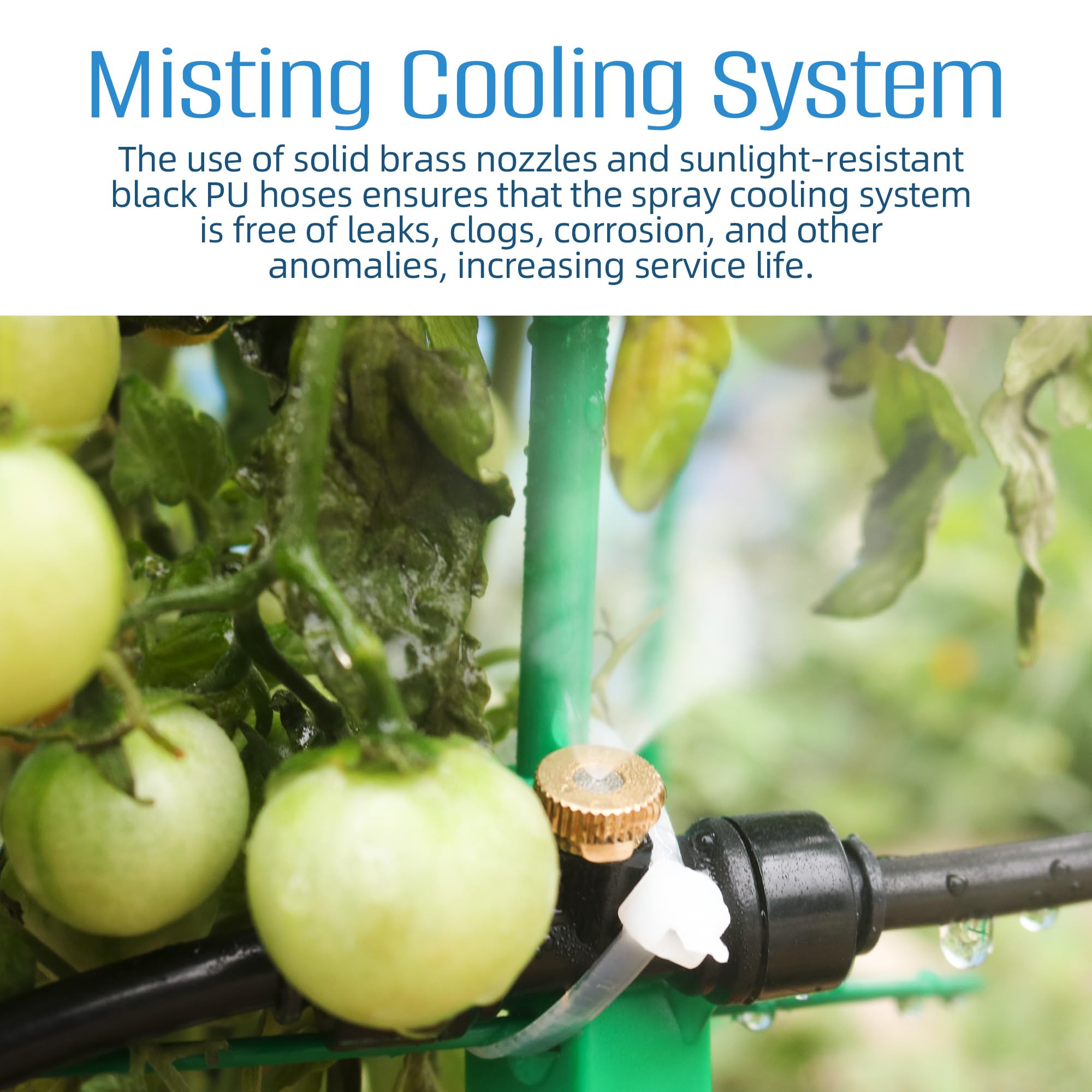 20 FT Outdoor Misting System with 6 Brass Nozzles & 3/4