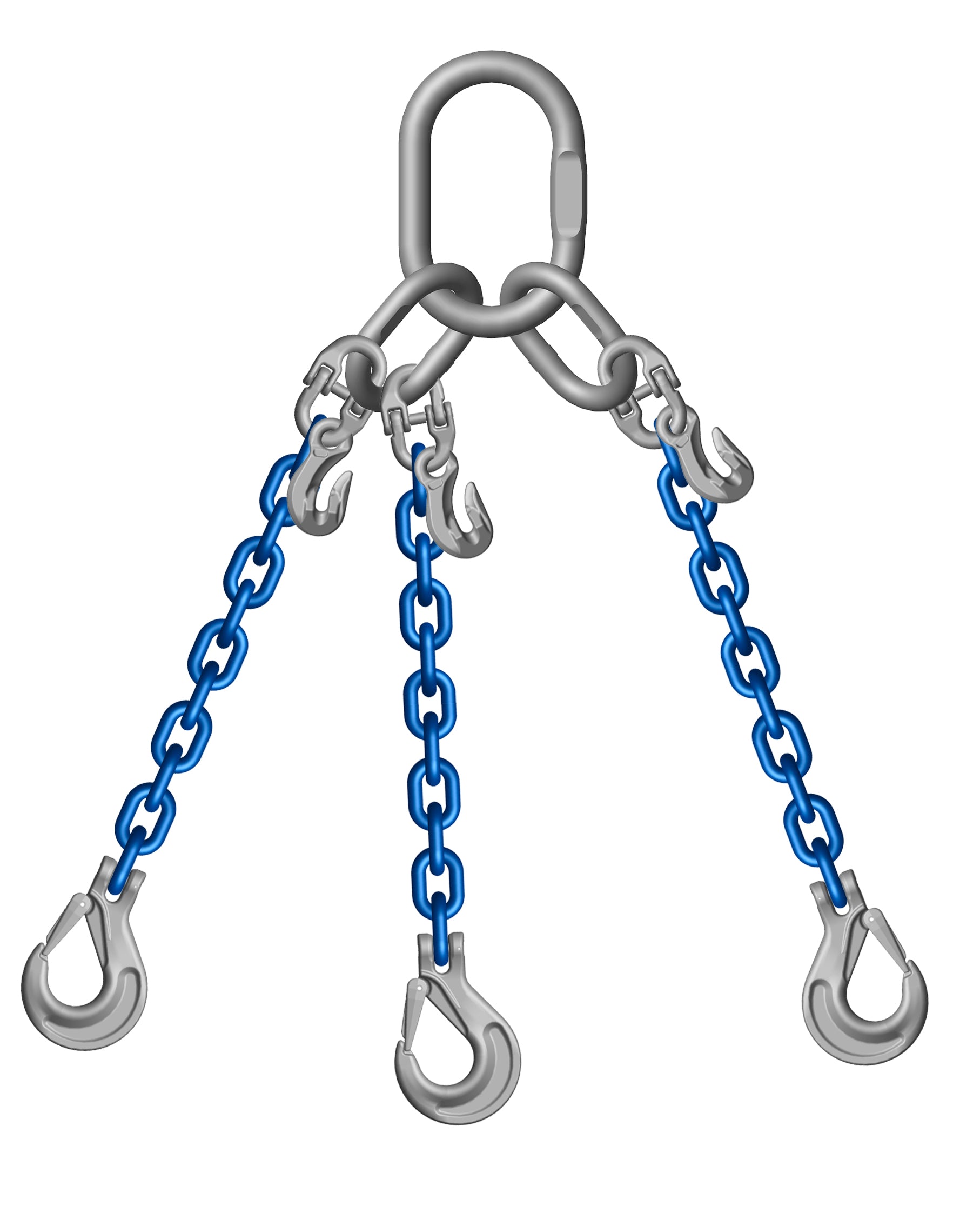 Grade 10 3-Leg 5mm Chain Slings 2 Ton Capacity - Heavy Duty Lifting Equipment for Construction, Rigging & Industrial Use