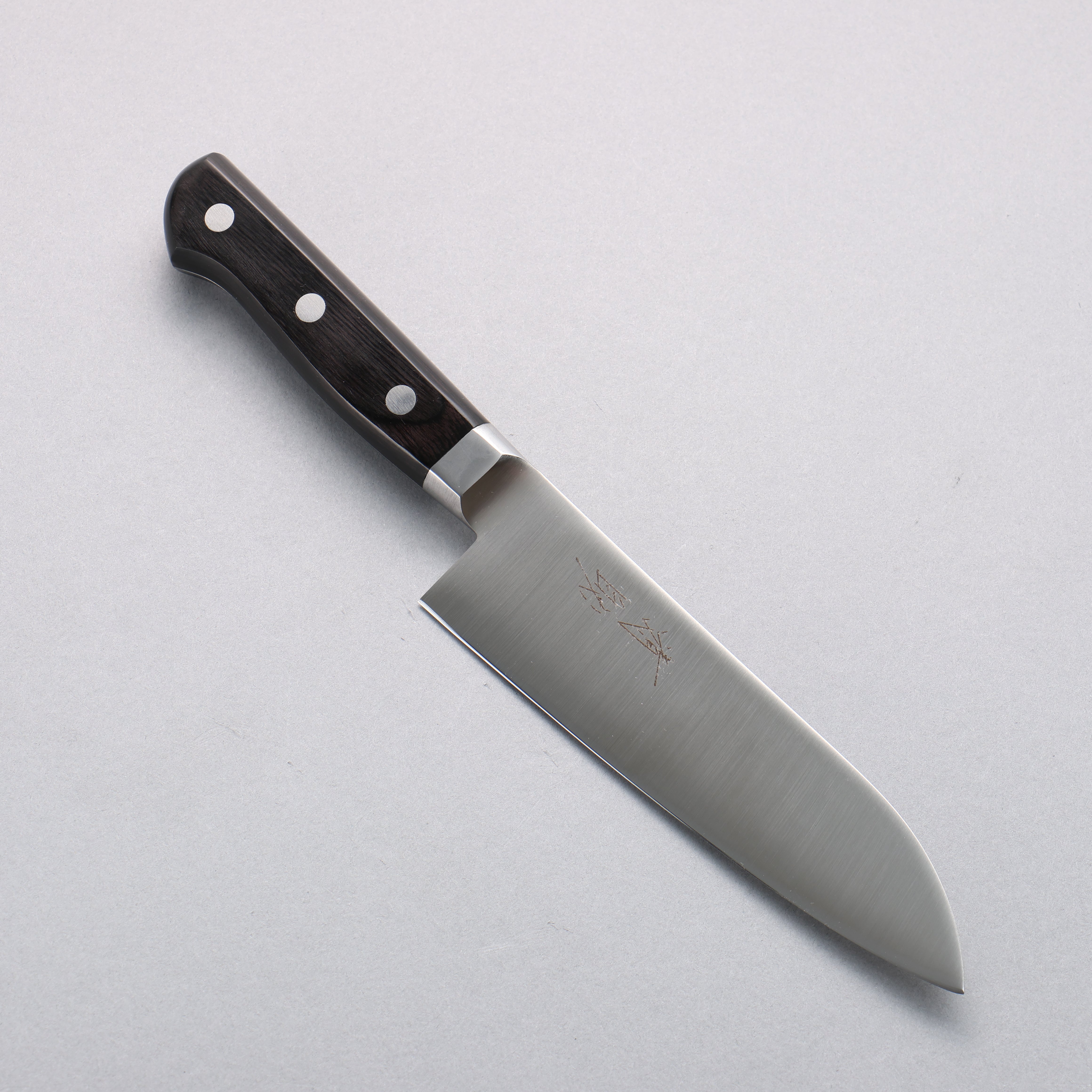 Premium Seisuke 150mm Santoku Knife - Stainless Steel Blade with Black Pakka Wood Handle - Perfect for Slicing, Dicing, and Chopping Vegetables, Fruits, and Meats
