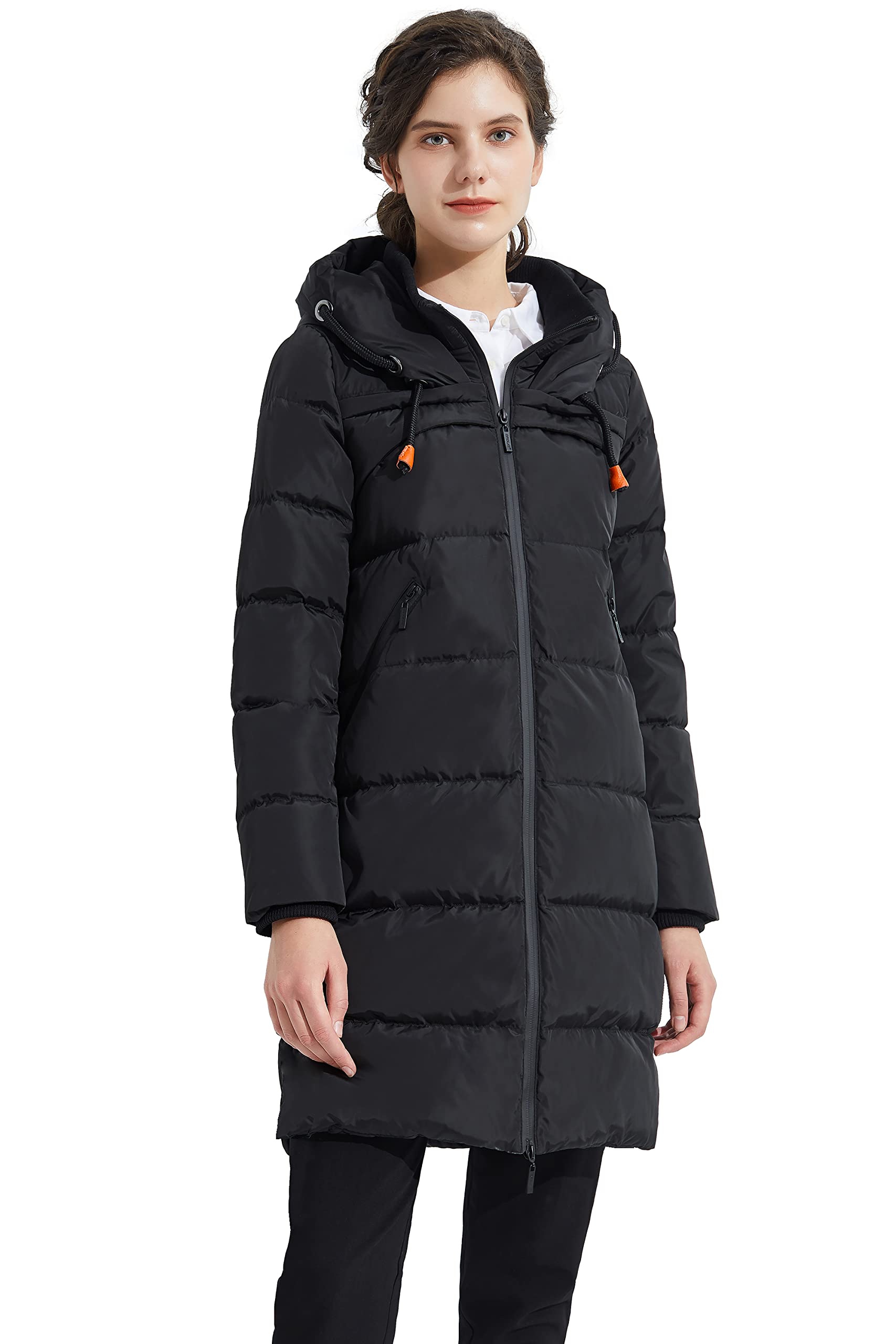 Orolay Women's Thickened Winter Down Coat - Hooded Puffer Long Jacket with Pockets | Warm Windproof Insulated Parka for Cold Weather, Snow, Outdoor Activities