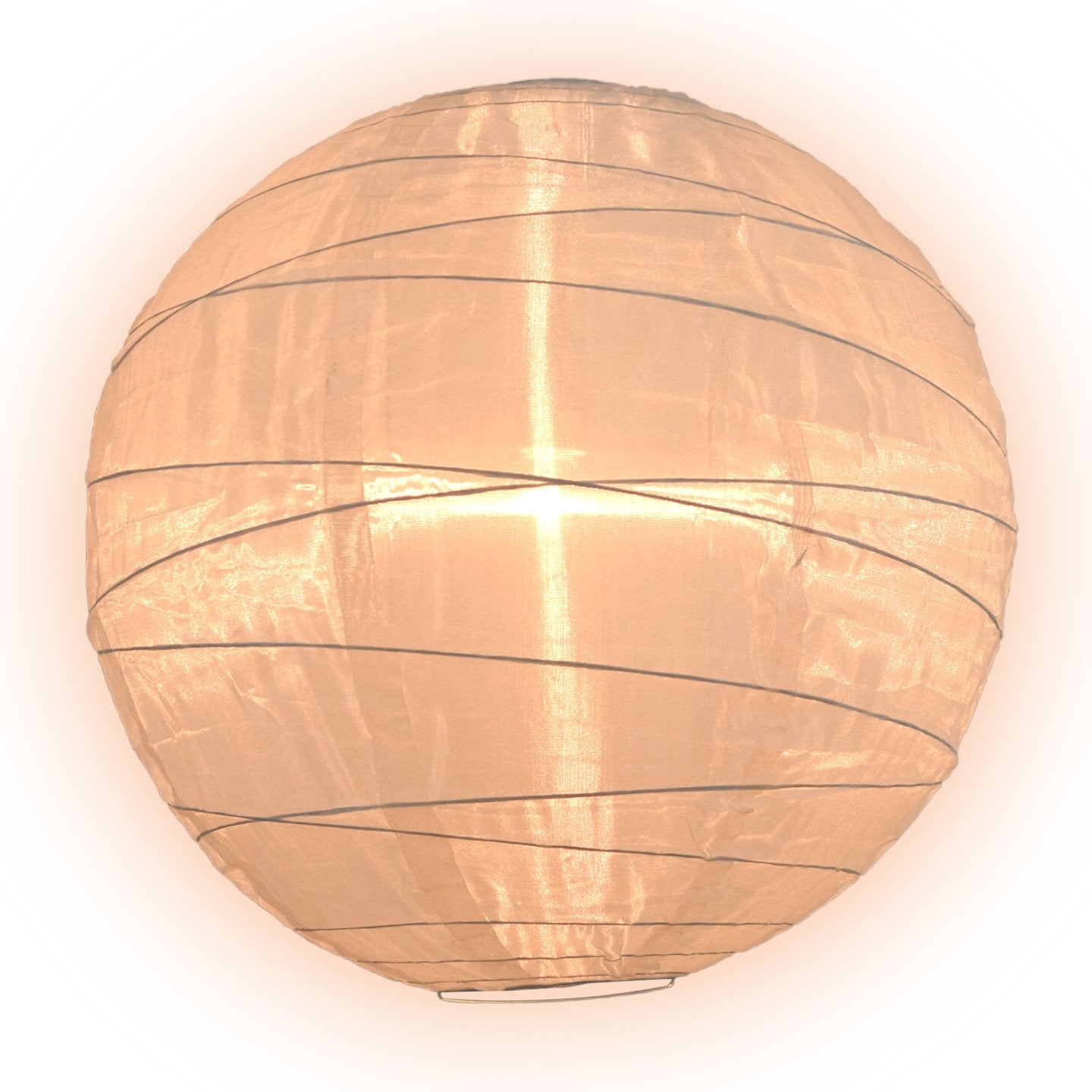 18 Free Style Ribbed Beige/Ivory Shimmering Nylon Lantern - Durable Hanging Outdoor/Indoor Decorative Light for Patio, Garden, Wedding & Party Decor