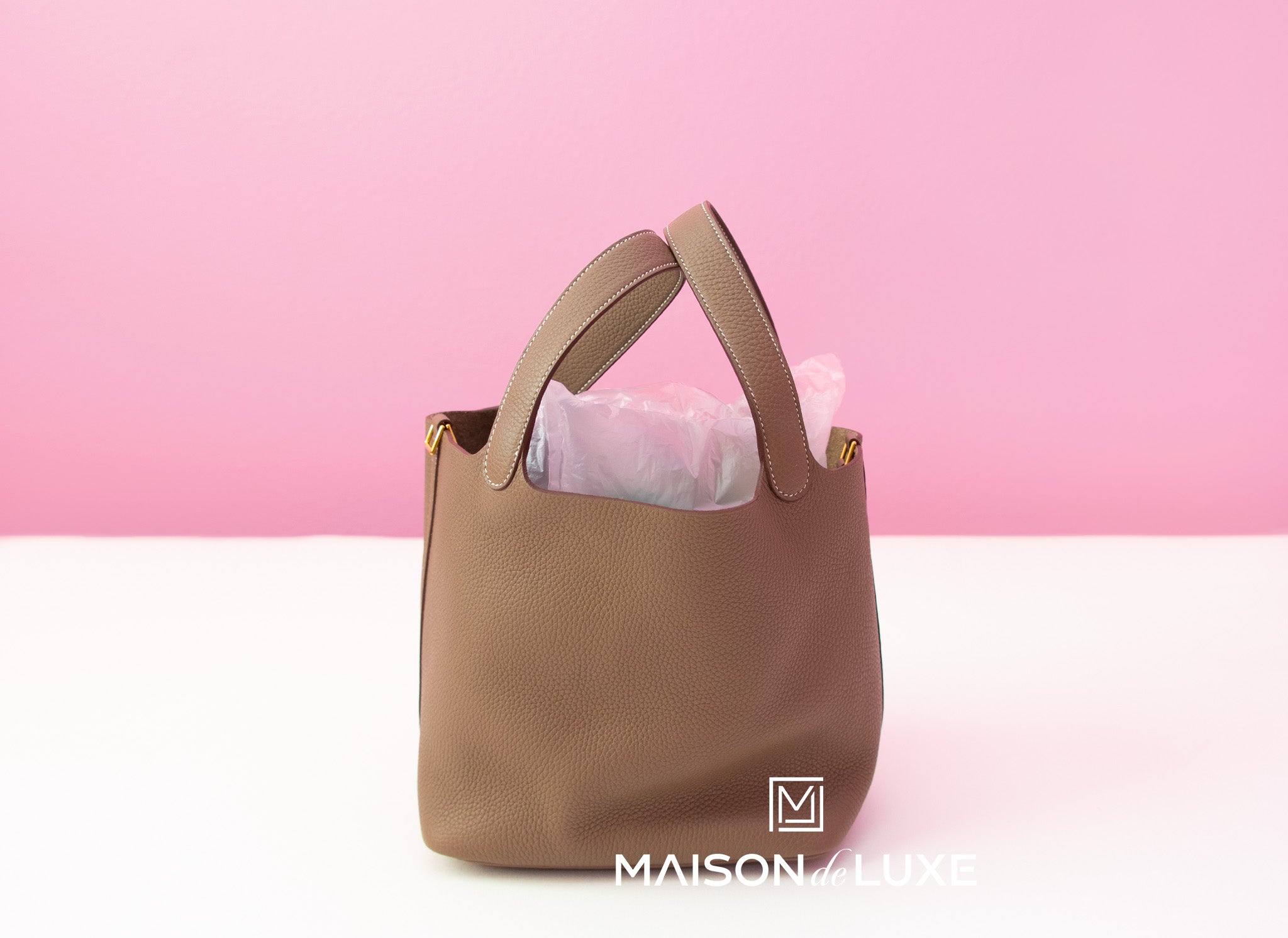 Authentic Hermes Picotin Lock 22 Handbag in Etoupe - Luxury Tote Bag for Women, Perfect for Everyday Use & Special Occasions