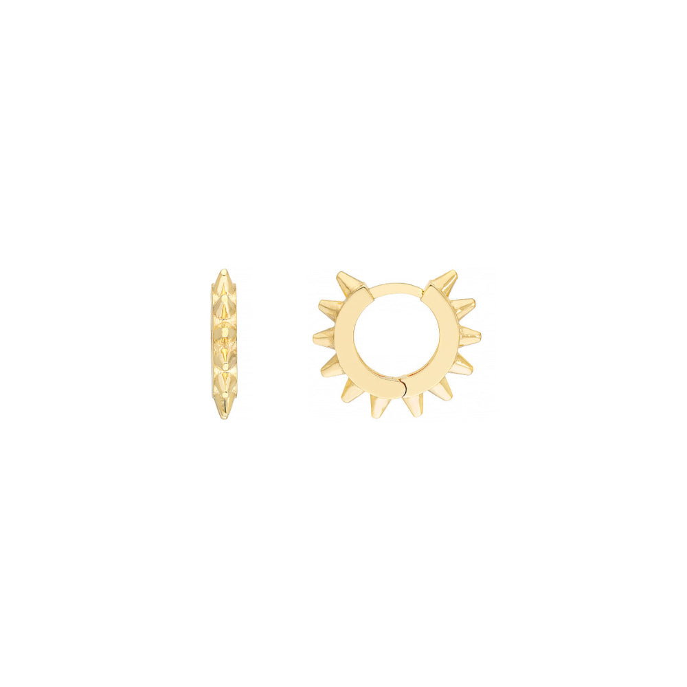 14K Gold Spike Hoop Earrings for Women - Chunky Punk Style Hoop Earrings - Dainty Gold Hoops for Everyday Wear - Perfect for Parties, Date Night & Gifts