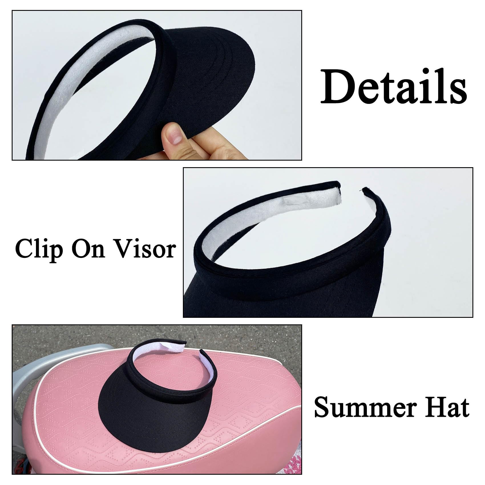 Women's Wide Brim Sun Visor Hat - Adjustable Clip On Summer Beach Visor for Outdoor Sports, Golf & Travel - UV Protection Sun Hat for Women & Men