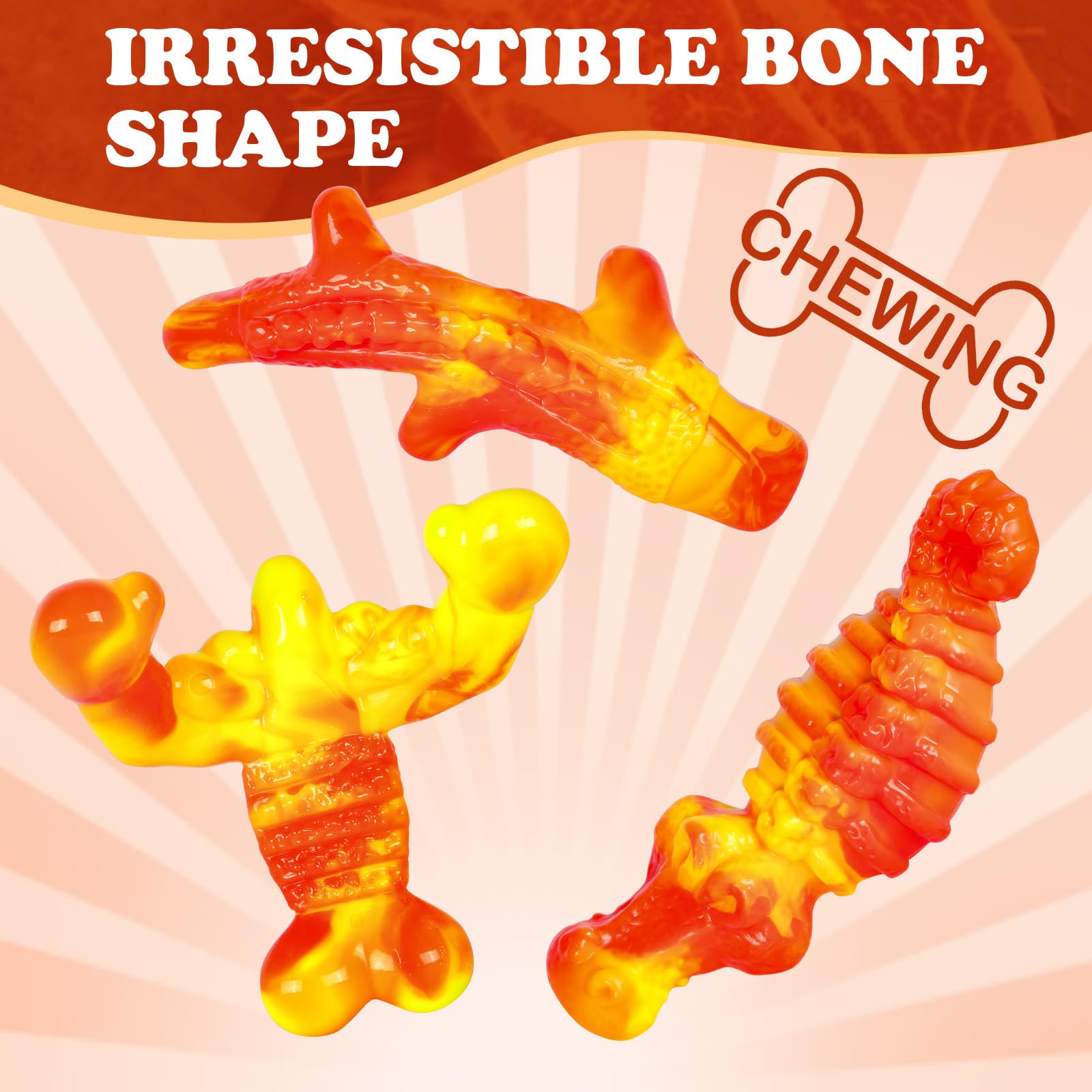 Apasiri 3 Pack Indestructible Dog Chew Toys for Aggressive Chewers - Durable Large Breed Dog Toys for Strong Chewers - Perfect for Teething, Boredom Relief & Playtime