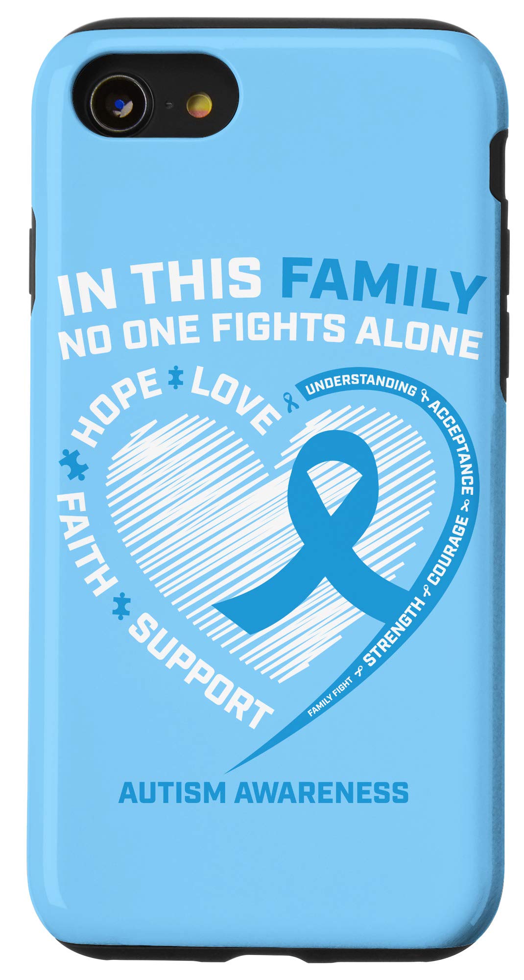 iPhone SE (2020) / 7 / 8 Blue Autism Awareness Phone Case - Protective Cover for Mom & Grandma - Perfect for Autism Support & Daily Use