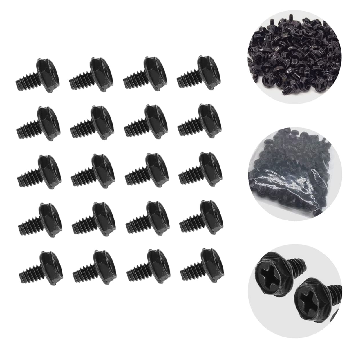 Mobestech 200 PCS Computer Power Supply Screws - Metal Fasteners for PC Case & Maintenance | Durable Screws for Computer Accessories & Hardware Upgrades