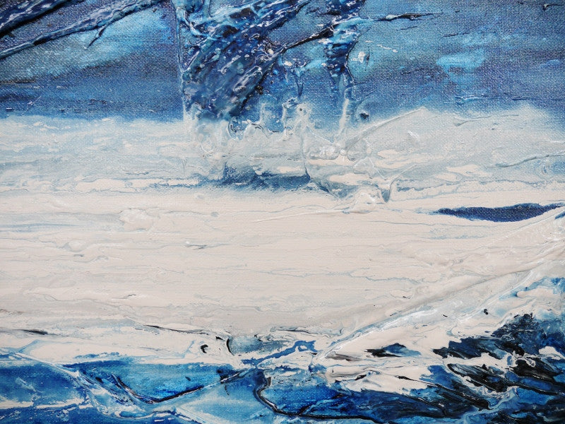 Abstract Blue Wall Art - Modern Canvas Painting for Home & Office Decor - Perfect for Living Room, Bedroom, or Workspace