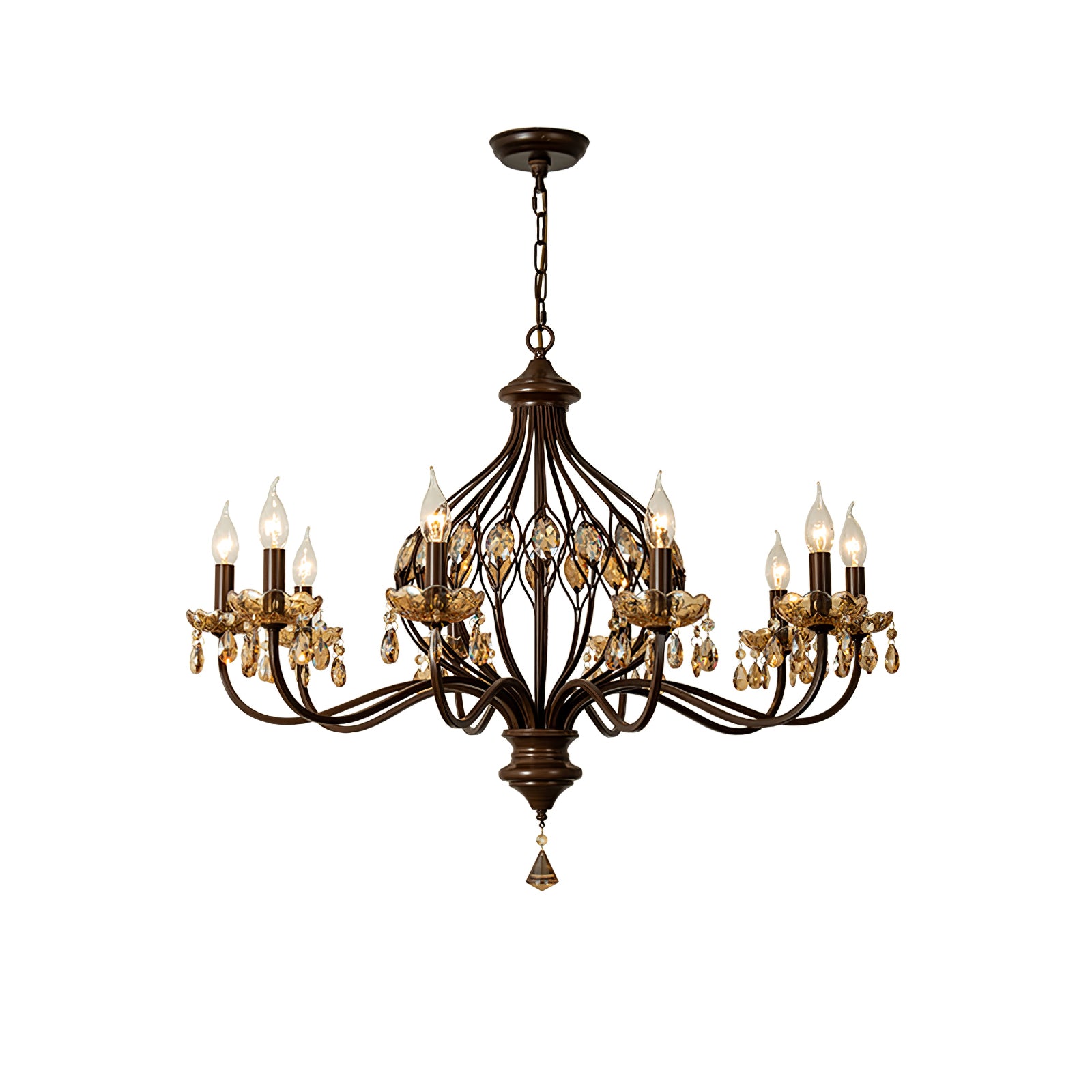 Crystorama Regis Chandelier - Modern Crystal Ceiling Light Fixture for Dining Room, Living Room & Bedroom | Elegant Lighting Decor for Home & Office