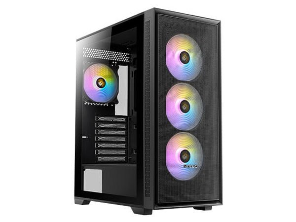 Antec AX81 ELITE Mid Tower Gaming PC Case - Tempered Glass Side Panel, High Airflow Design, RGB Lighting | Perfect for Gaming Rigs, Streaming Setups & Workstations