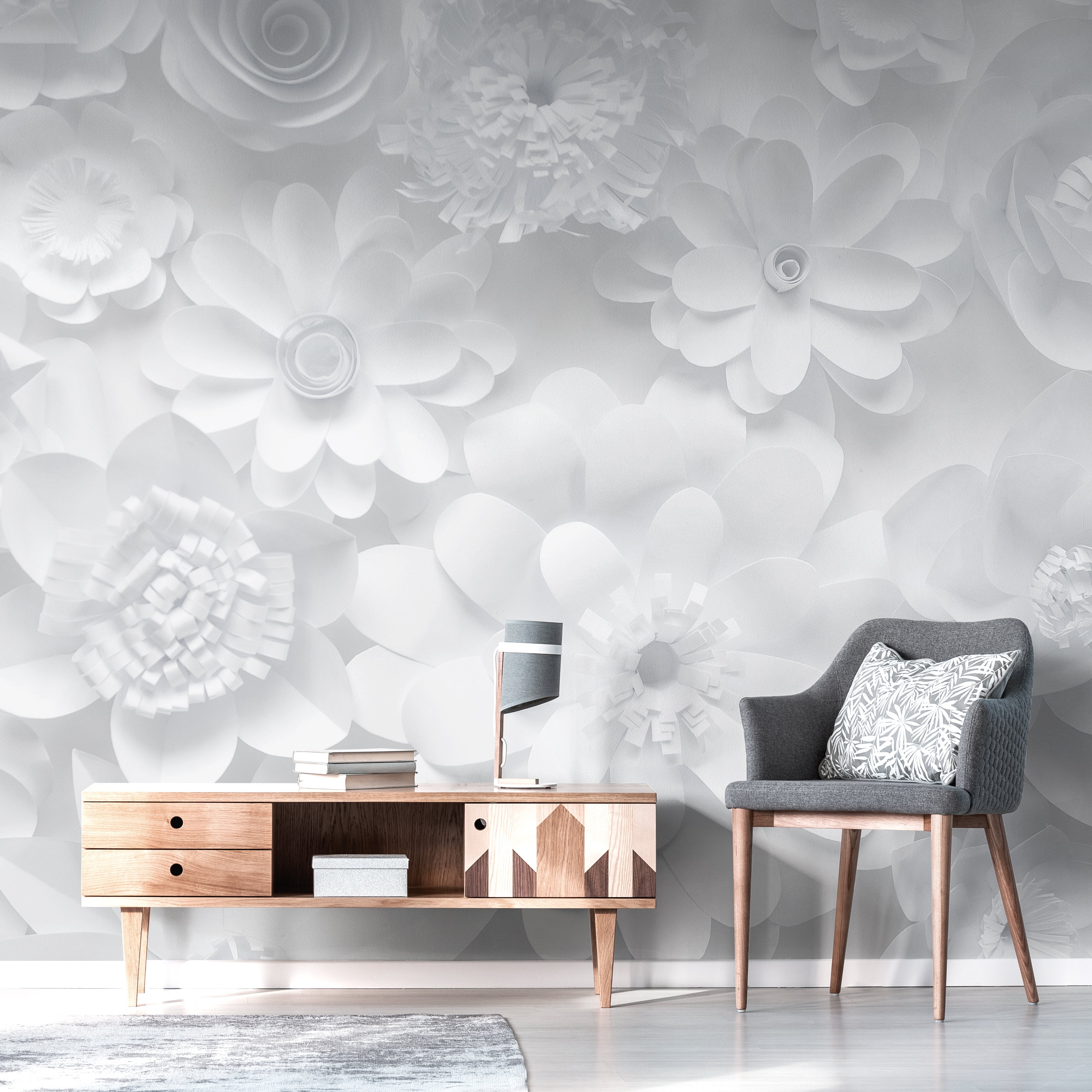 Premium Floral Wallpaper Mural - Self-Adhesive Peel & Stick Wall Decor for Living Room, Bedroom, Nursery - Easy to Install & Remove