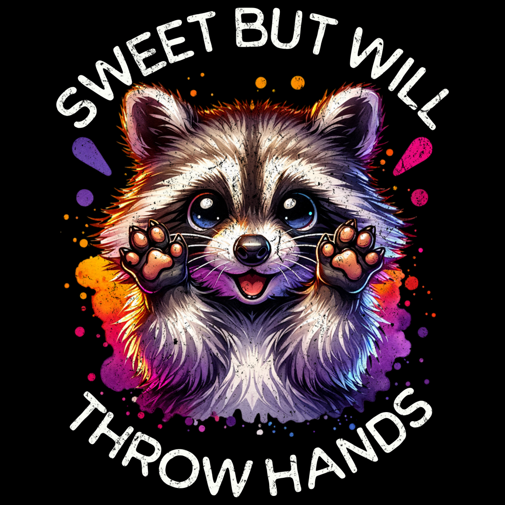Sweet But Will Throw Hands Unisex T-Shirt - Funny Sarcastic Tee for Men & Women - Perfect for Casual Wear, Gifts, and Parties