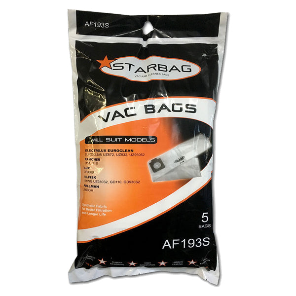 Starbag AF193S Synthetic Vacuum Cleaner Bags - 6 Pack, HEPA Filtration for Dust & Allergens - Compatible with Hoover, Kenmore, Eureka Vacuums - Perfect for Home Cleaning & Pet Hair Removal
