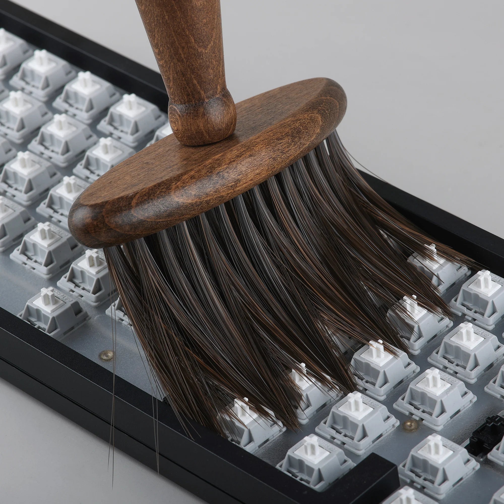 Premium Mahogany Wood Keyboard Cleaning Brush for Mechanical Keyboards - Gentle Dust Removal for Gamers, Typists & Office Use