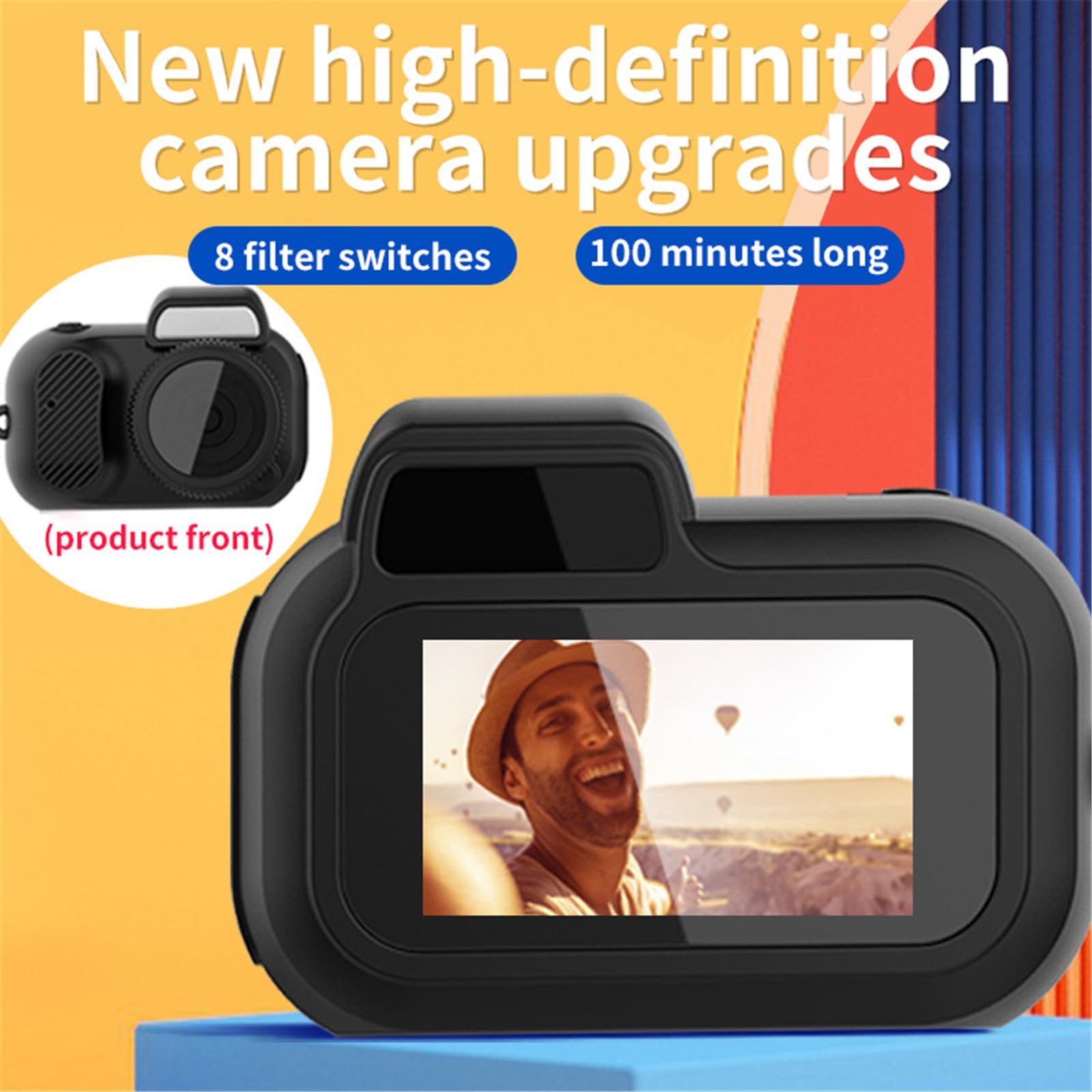 EJIMUQO 1080P HD Mini Keychain Camera - Portable Sport Camera with 100 Mins Battery Life, No Memory Card Needed (Black) - Perfect for Travel, Sports, Security & Everyday Recording