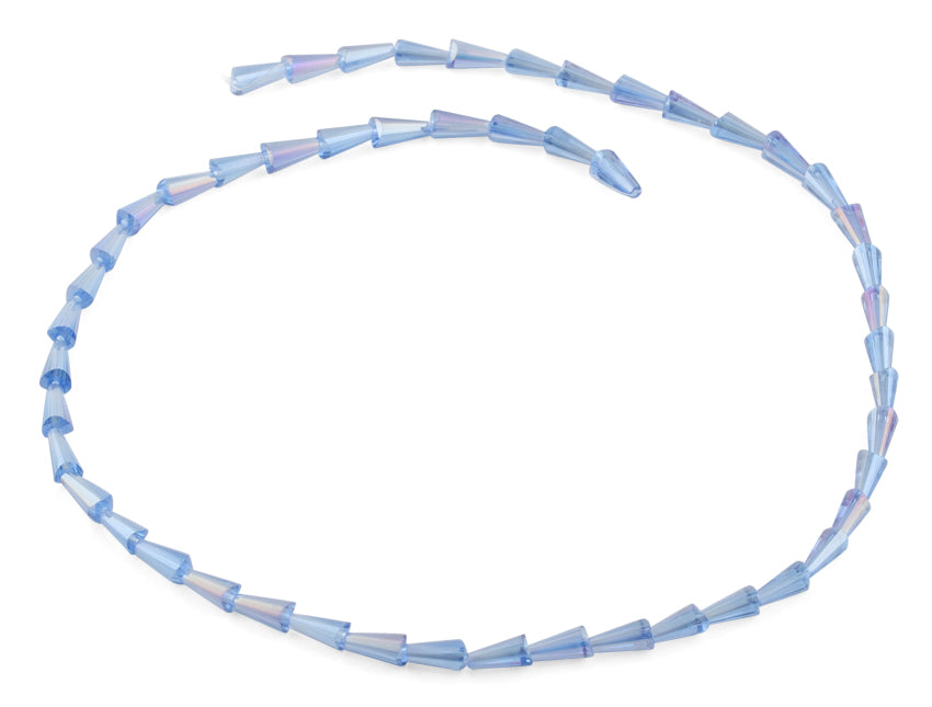4x8mm Clear Blue Cone Faceted Crystal Beads for Jewelry Making - DIY Bracelets, Necklaces, Earrings - High Quality Glass Beads for Crafting and Fashion Accessories