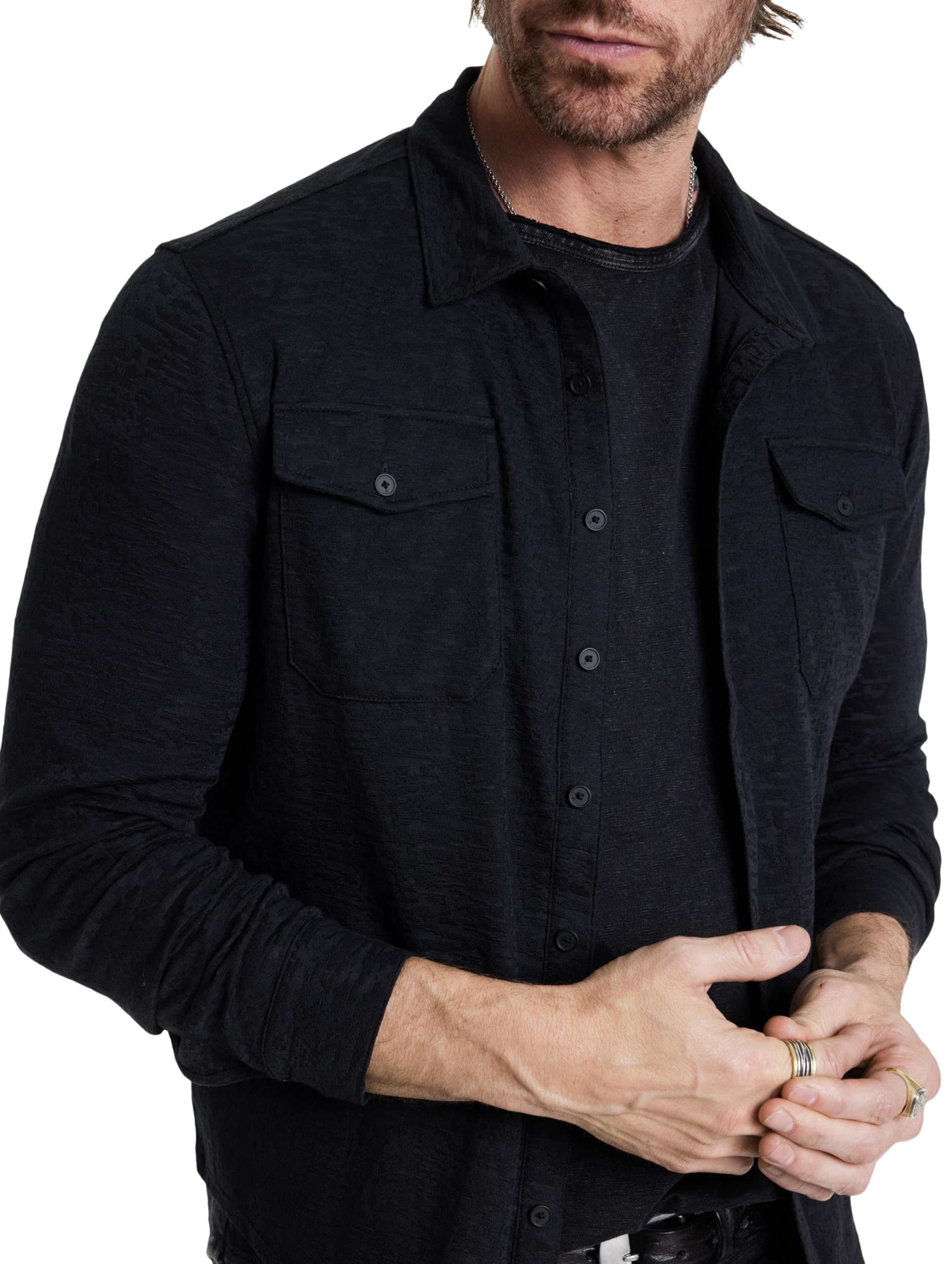 John Varvatos Men's Abuja Shirt - Premium Cotton Button Down Dress Shirt for Business & Casual Wear | Office, Date Night & Special Occasions