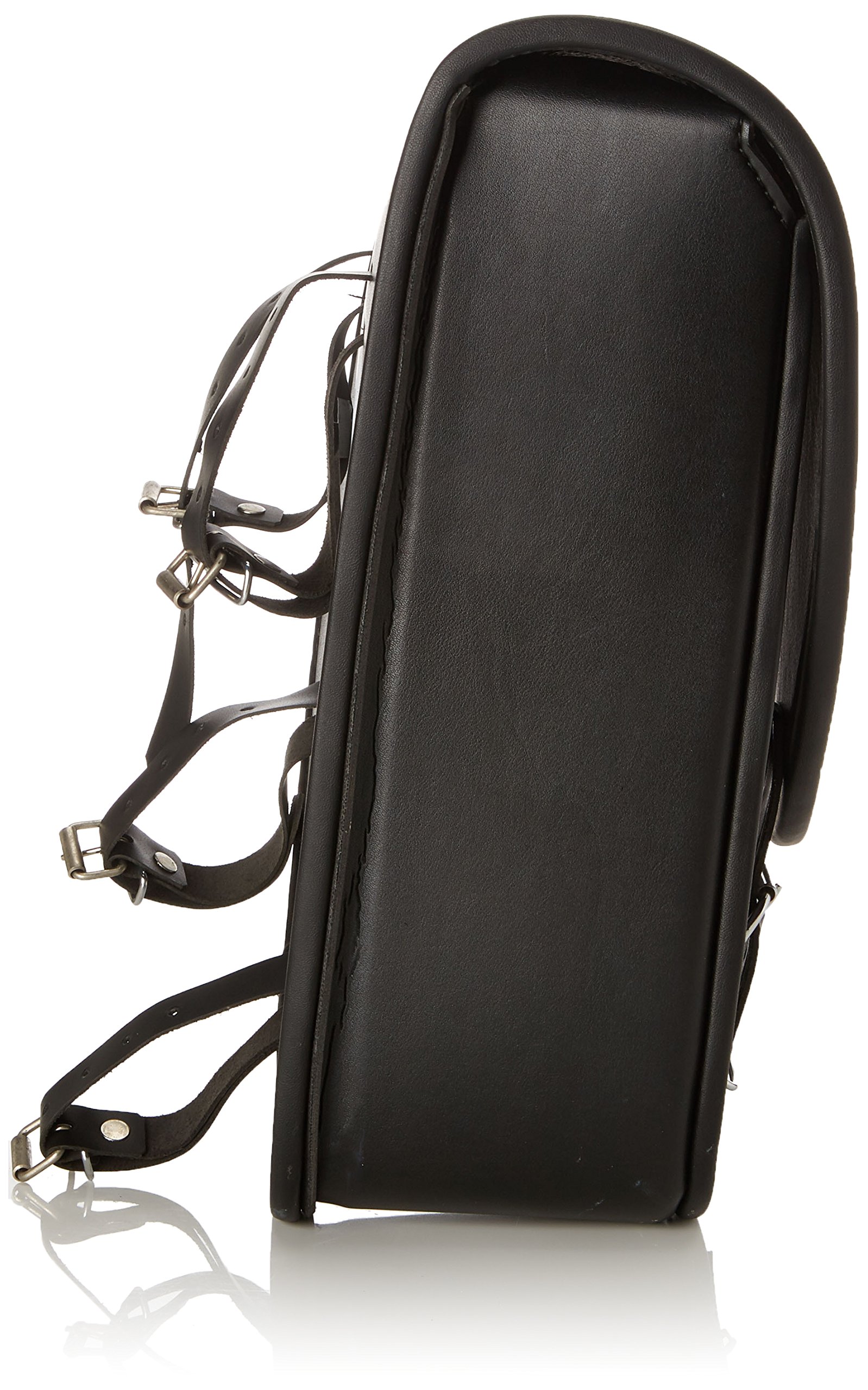 Custom AP0005N Left Side Barcelona Leather Saddlebag for Harley Davidson Sportster & Kawasaki Vulcan S - Black Motorcycle Bag for Cruiser Bikes | Perfect for Long Rides & Daily Commuting