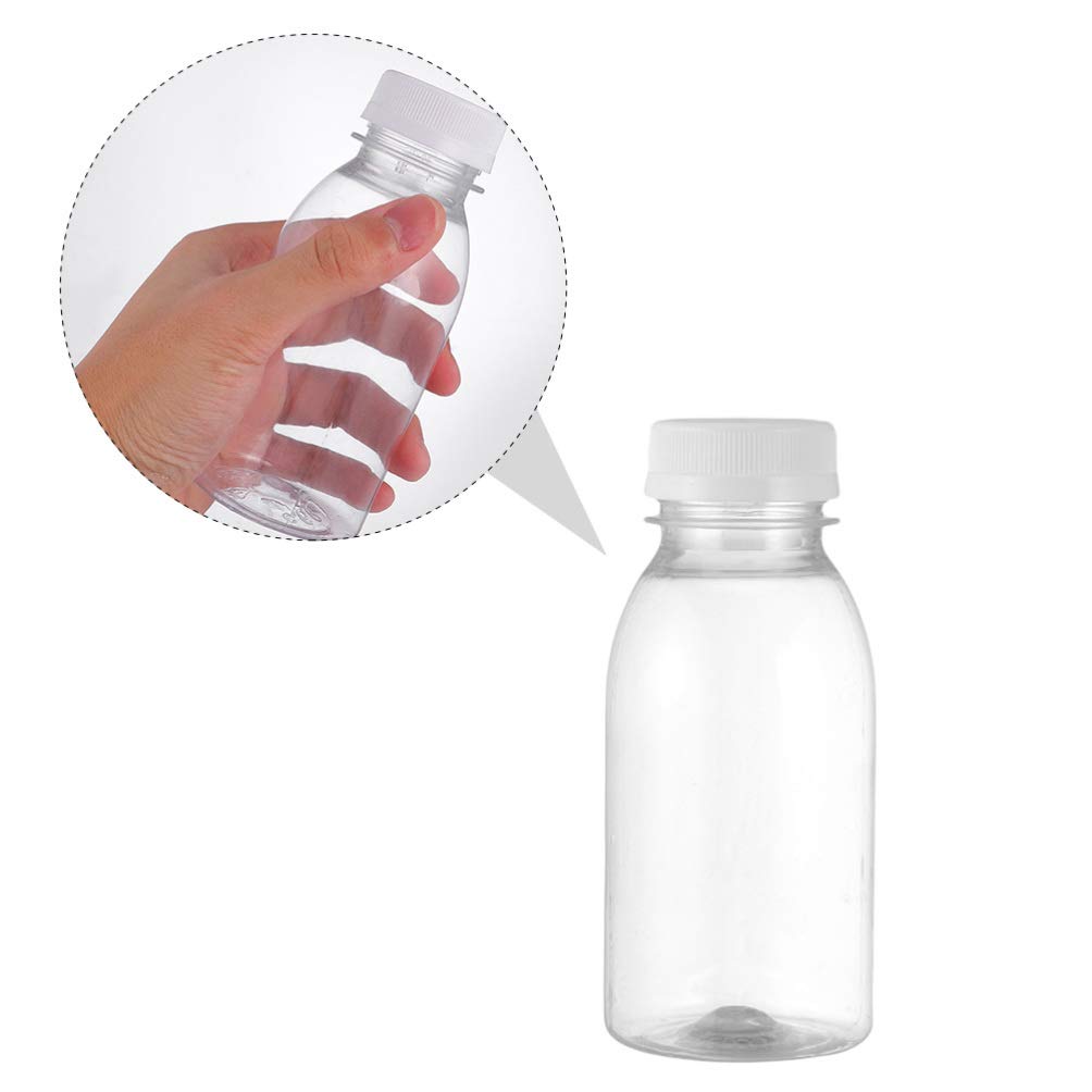 Hemoton 12-Pack Transparent Plastic Juice & Yogurt Bottles - BPA-Free Milk Containers, Beverage Storage for Smoothies, Pudding, Yogurt Drinks | Perfect for Home, Office, and Party Use