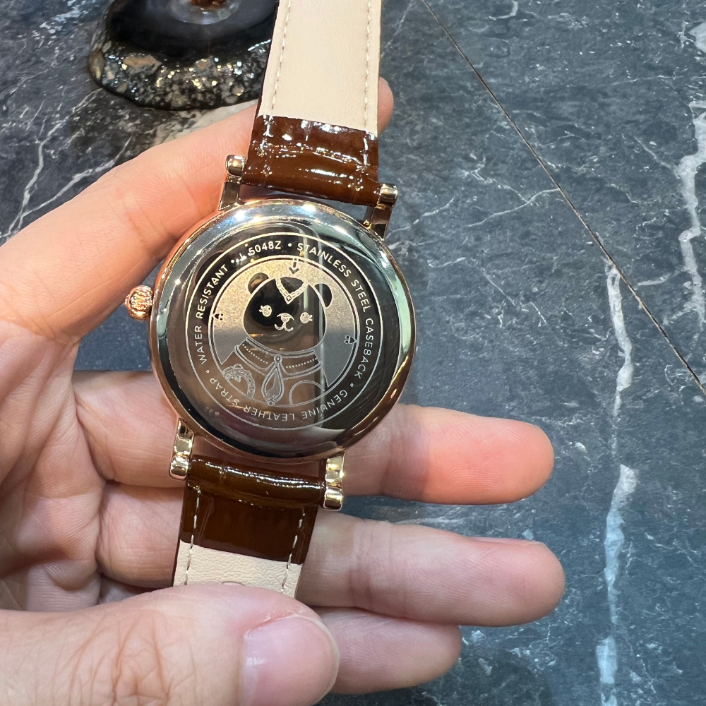 AG Collective Women's Brown Leather Strap Watch L 5048 RGCF RG - Elegant Timepiece for Office, Party & Everyday Wear