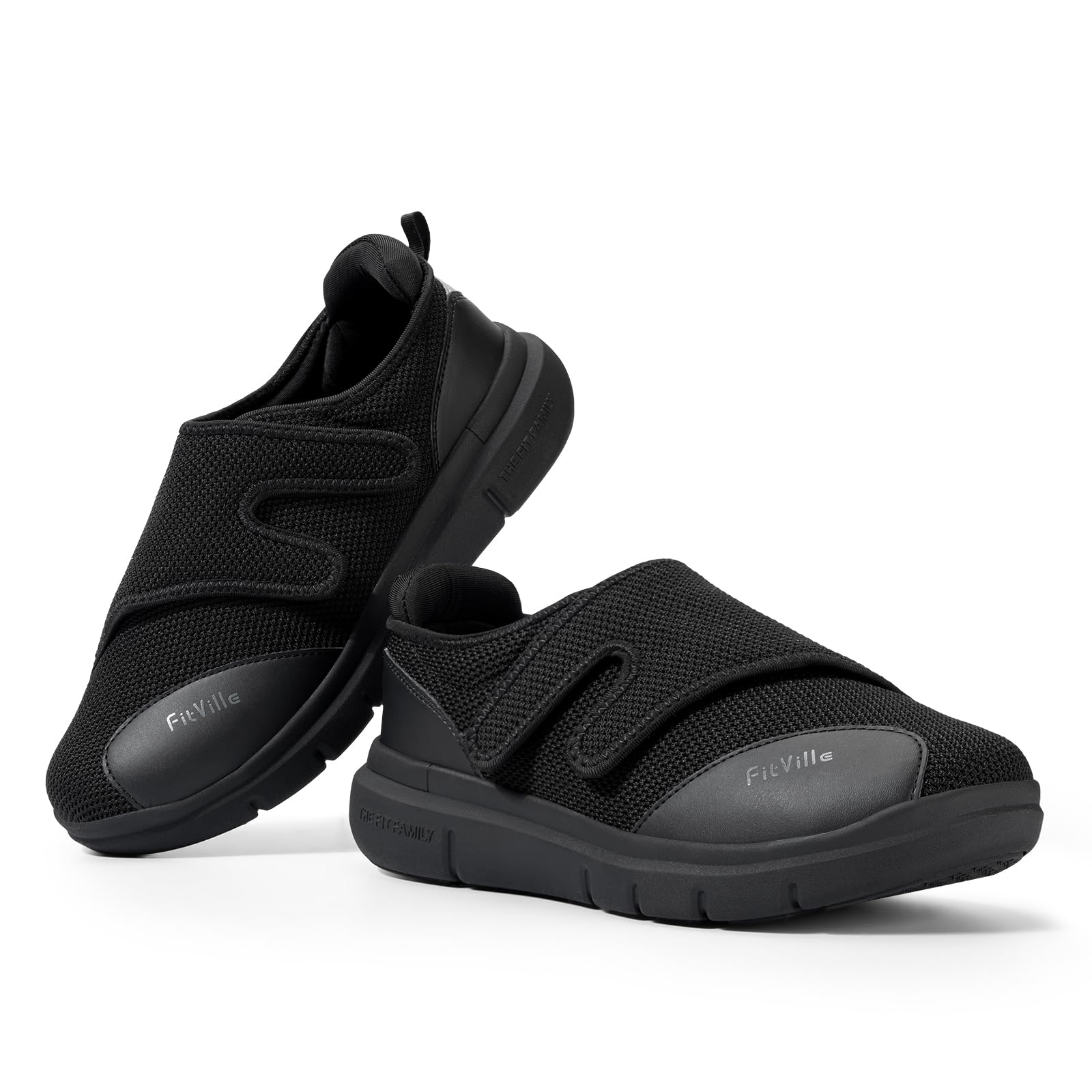 FitVille Diabetic Shoes for Men - Extra Wide Width XX-Wide Orthopedic Slip-On Sneakers with Adjustable Closure, Arch Support & Cushioning - Therapeutic Walking Shoes for Swollen Feet - Ideal for Daily Wear, Elderly Care & Diabetic Foot Comfort