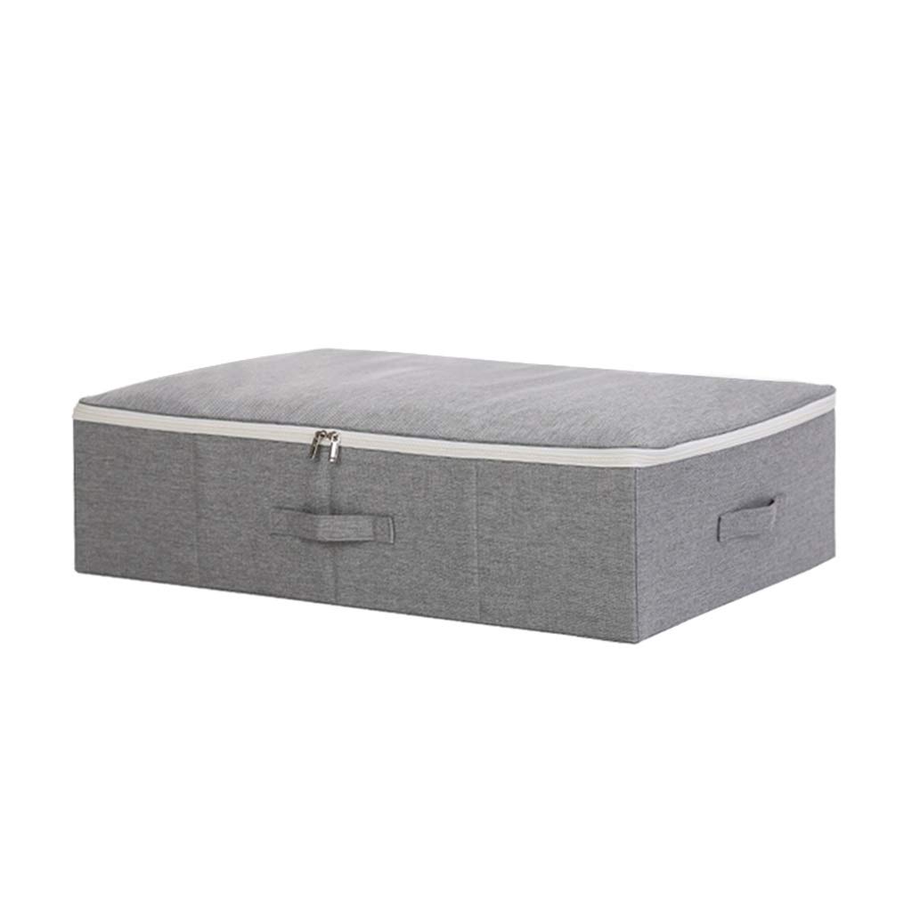 Under Bed Storage Bins with Lids - Breathable Oxford Zippered Organizer for Blankets, Comforters & Pillows | Space-Saving Clothes Storage Solution | Perfect for Seasonal Clothing, Bedding & Home Organization (Light Gray)