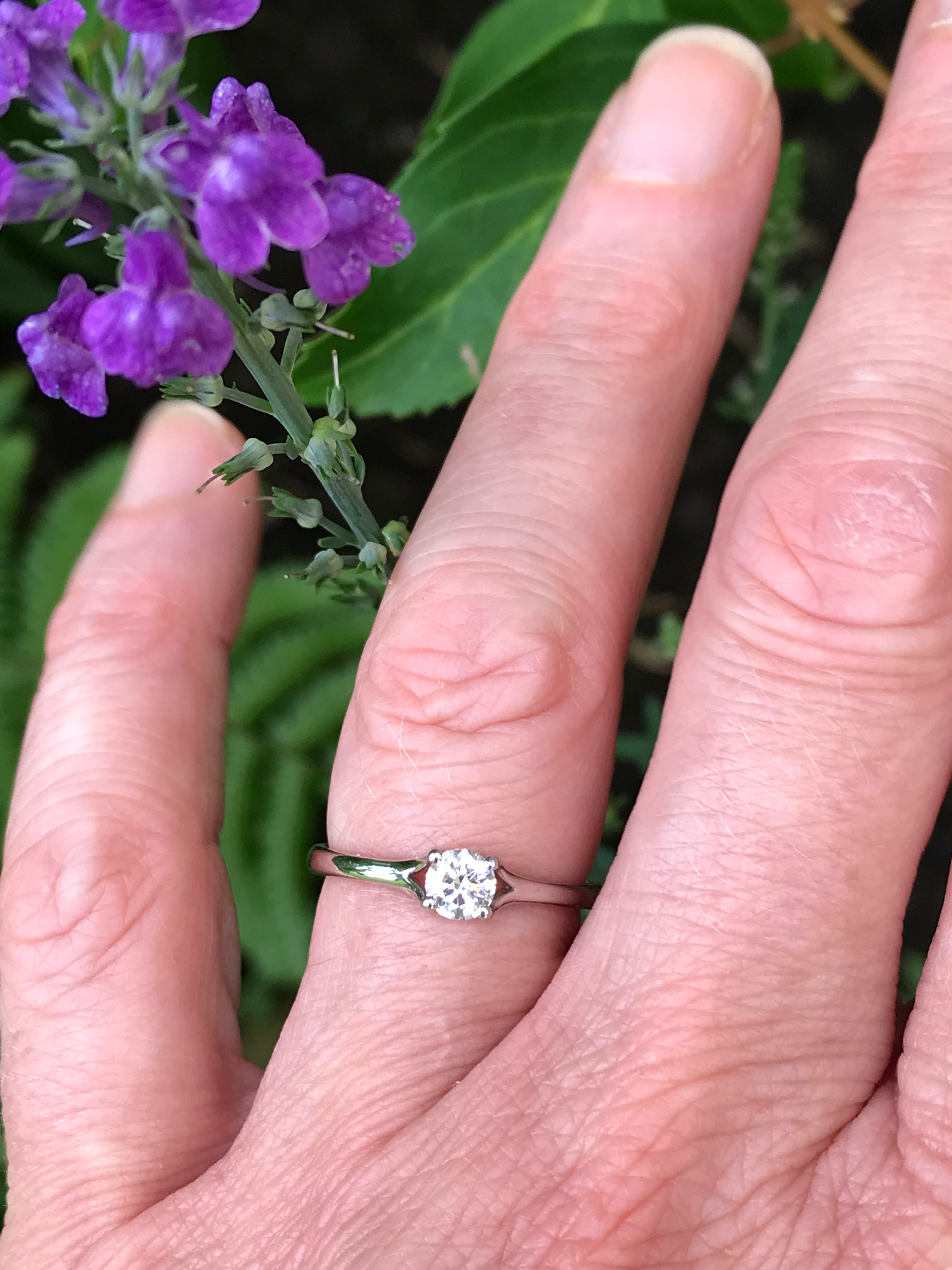 0.30ct Platinum 4-Prong Brilliant Cut Certified Natural Diamond Ring - EVS2 Clarity, Perfect for Engagement, Wedding & Anniversary Gifts