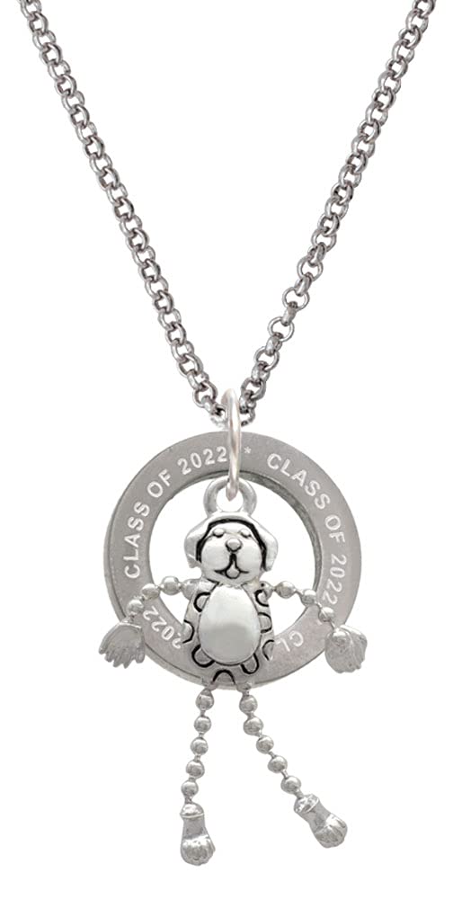 Class of 2022 Silver-Tone Dog Pendant Necklace with 4 Dangling Legs - 23.5