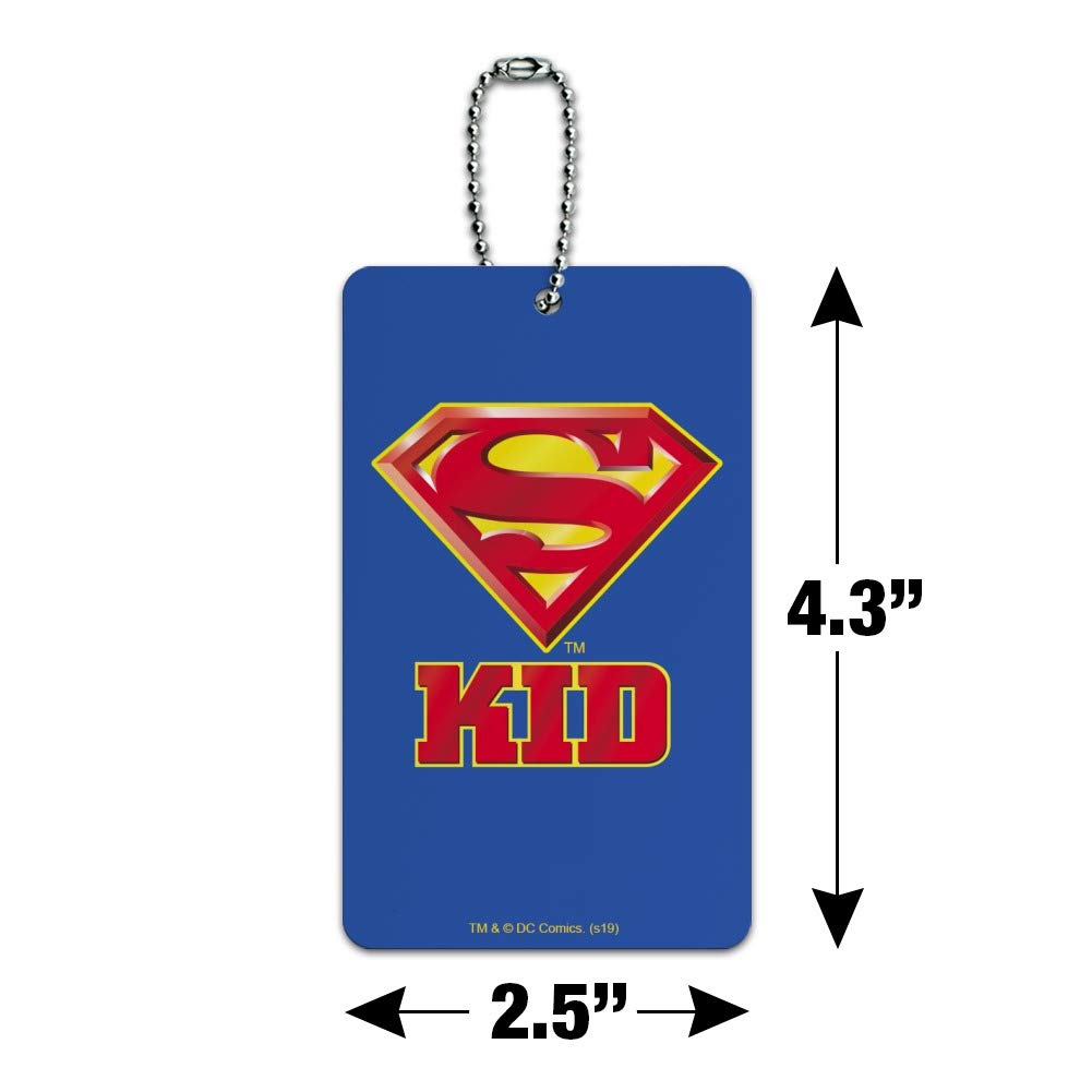 Superman Logo Kids Luggage Tag - Durable Carry-On ID Tag for Suitcases & Backpacks - Perfect for Travel, School & Gift Giving
