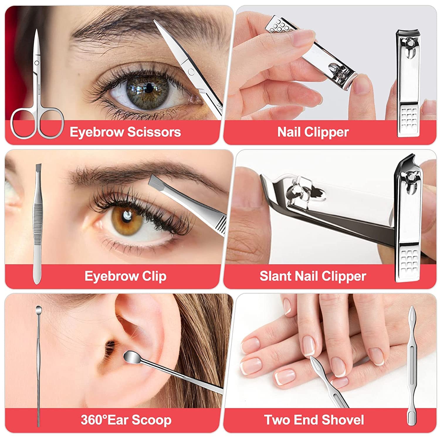 Professional 7-Piece Manicure Set - Stainless Steel Nail Clippers & Grooming Tools with Luxury PU Leather Case - Perfect Gift for Men, Women, Friends & Parents - Ideal for Travel, Home & Salon Nail Care