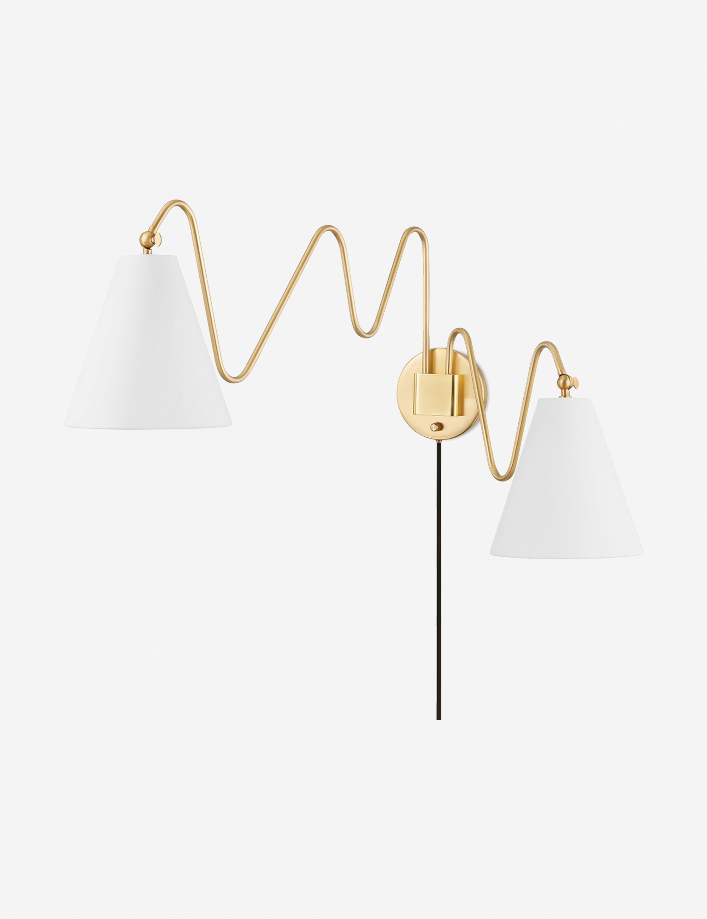 Dellon Double Plug-In Wall Sconce Light Fixture - Modern Plug-In Wall Lamp for Bedroom, Living Room, Hallway - Easy Installation No Wiring Needed