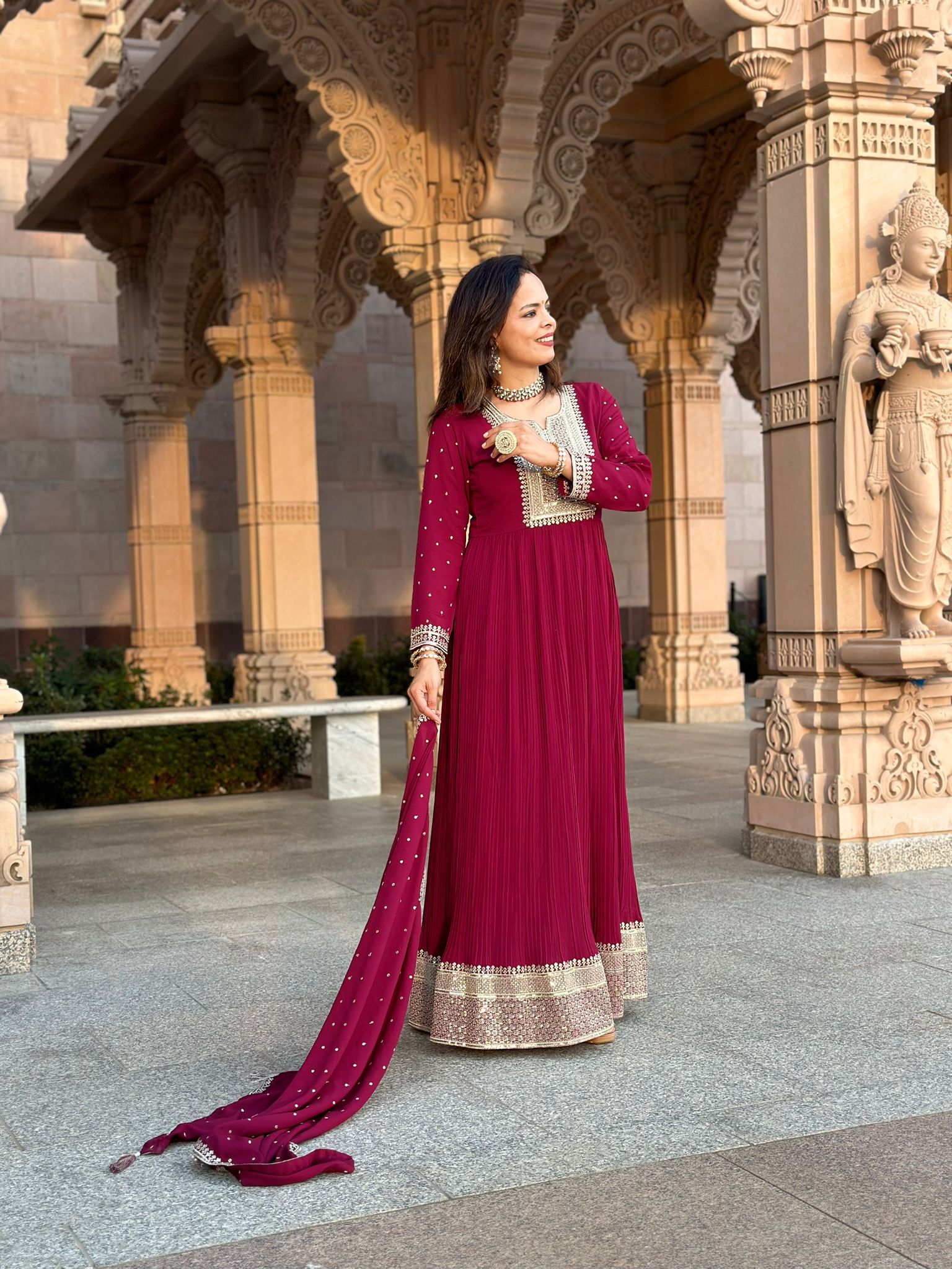 Elegant Anarkali Suit for Diwali & Festive Occasions - Traditional Indian Party Wear for Women - Perfect for Weddings, Celebrations & Cultural Events