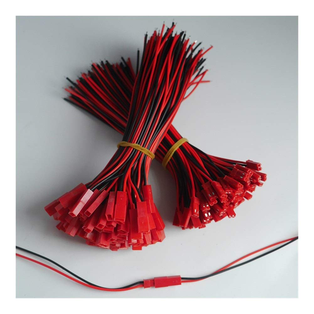 50/100 Pairs 2 Pin JST Plug Connector Cable - Male/Female RC BEC Battery Connectors for Helicopter, DIY FPV Drone, Quadcopter - Perfect for RC Models, Battery Packs, and Electronics Projects (50 Pairs)
