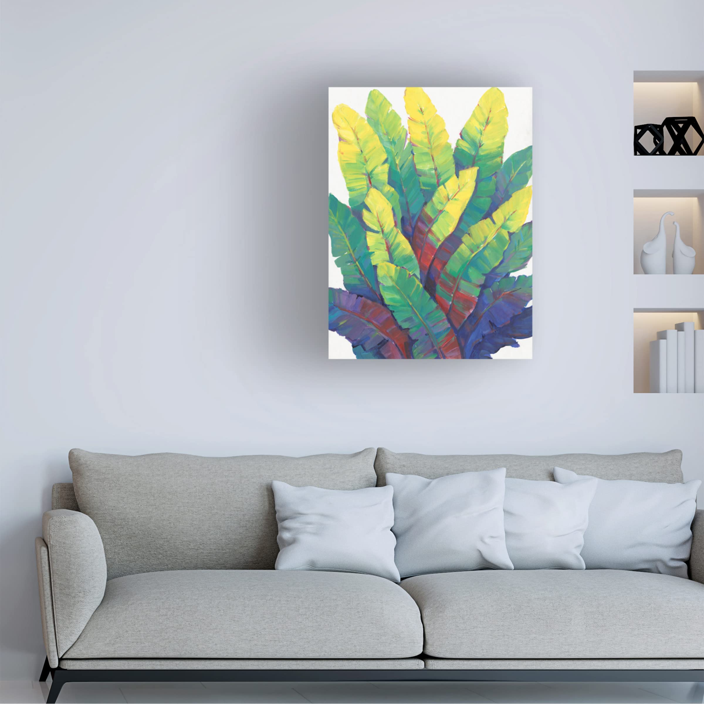 Trademark Fine Art 'Sunlit Banana Leaves I' Canvas Wall Art by Tim O'Toole - Tropical Home Decor for Living Room, Bedroom & Office