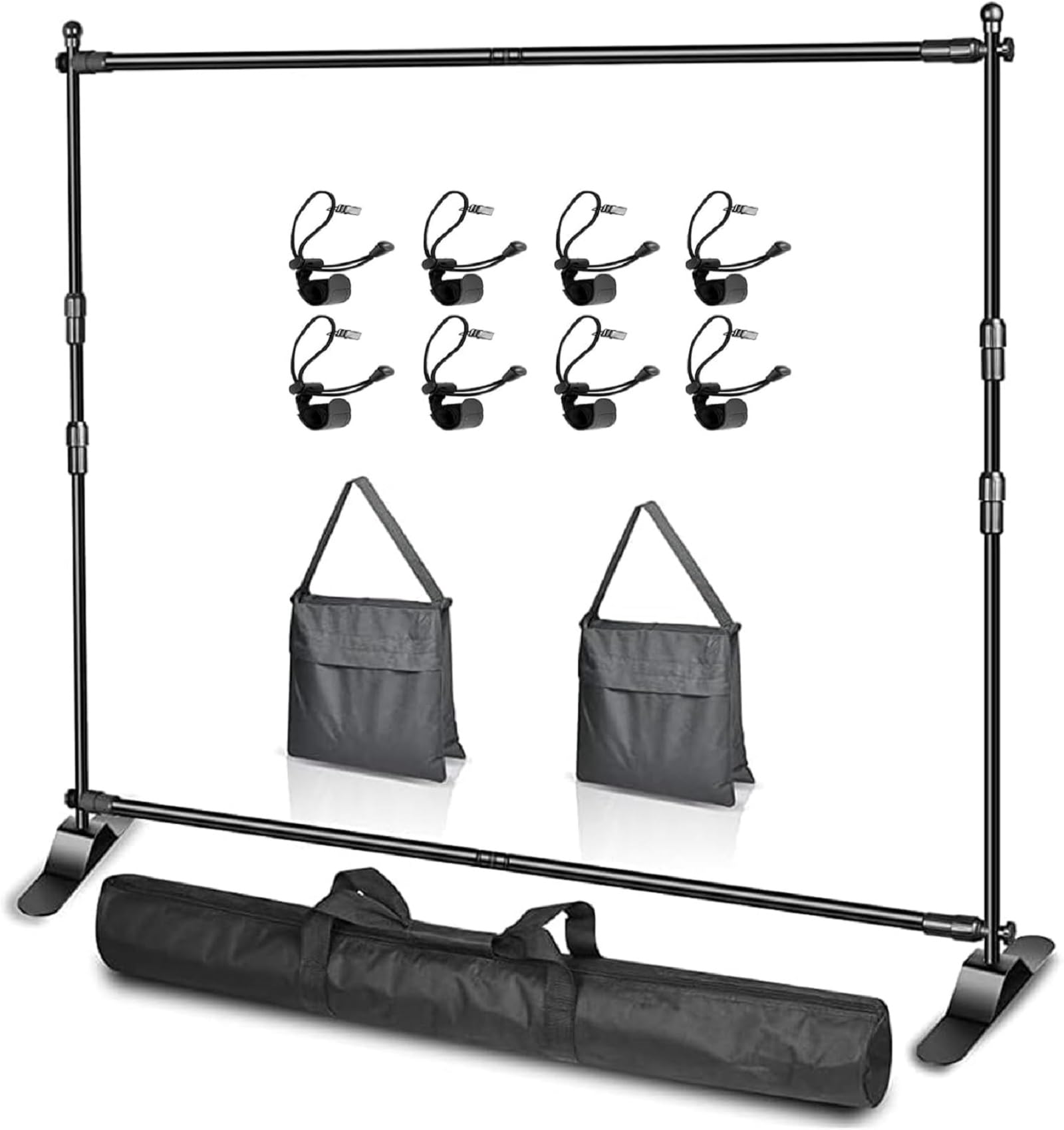 EMART 10x8ft Adjustable Photo Backdrop Stand Kit - Telescopic Trade Show Display with Step & Repeat Frame for Professional Photography, Events, Weddings & Product Shoots | Durable Background Holder for Studios & Commercial Use