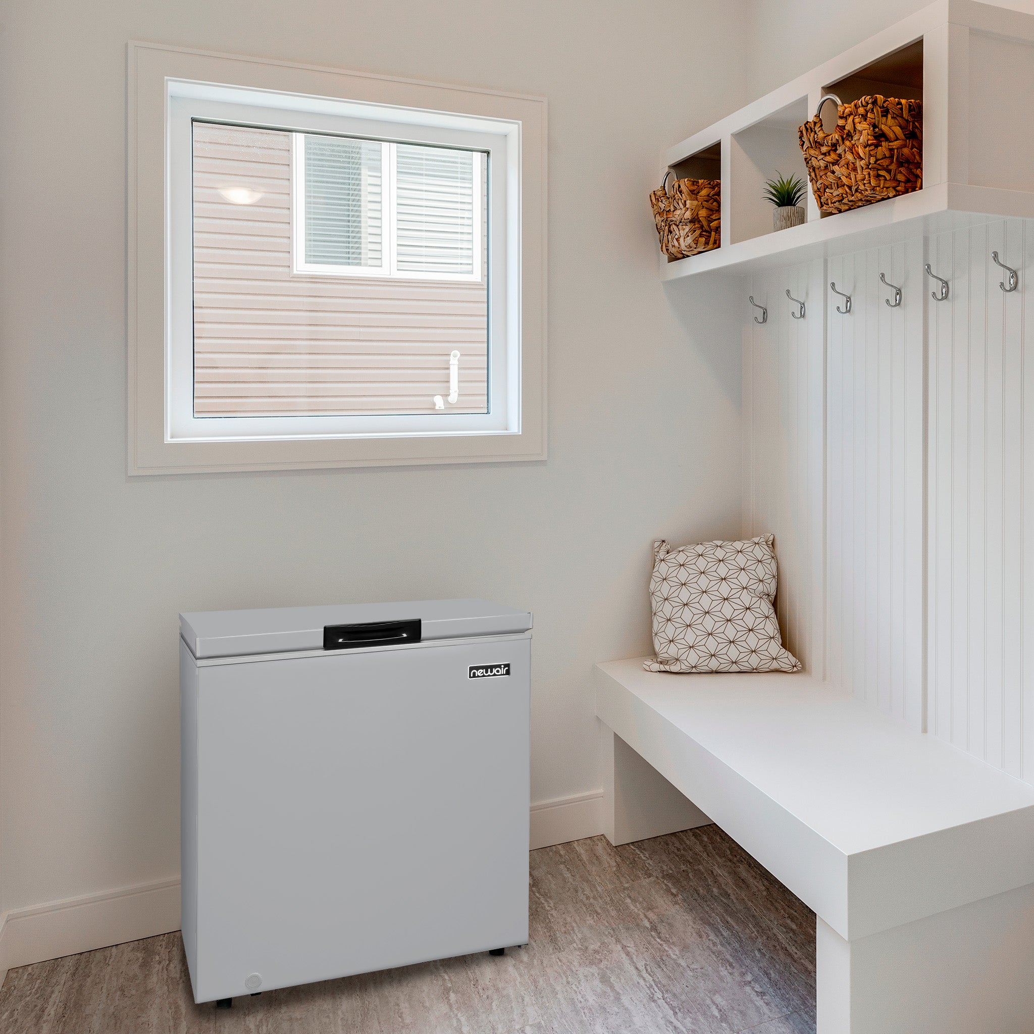 Newair® 5 Cu. Ft. Mini Deep Chest Freezer - Compact & Energy Efficient, Cool Gray - Perfect for Home, Garage, Basement, or Small Business Storage