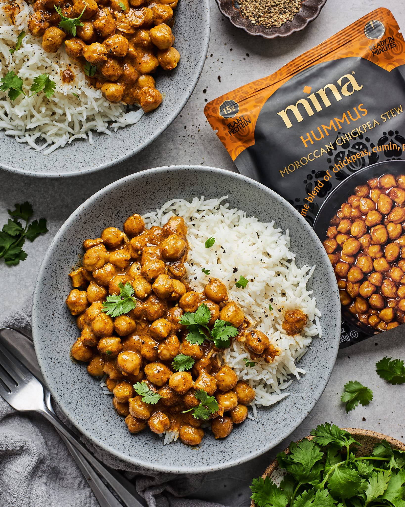 Organic Moroccan Chickpeas Ready to Eat - High Protein Vegan Snack, Non-GMO, Gluten-Free, Kosher Certified, Microwavable Packaged Meals (10 oz, Pack of 6) - Perfect for Salads, Hummus & Healthy On-the-Go Lunches
