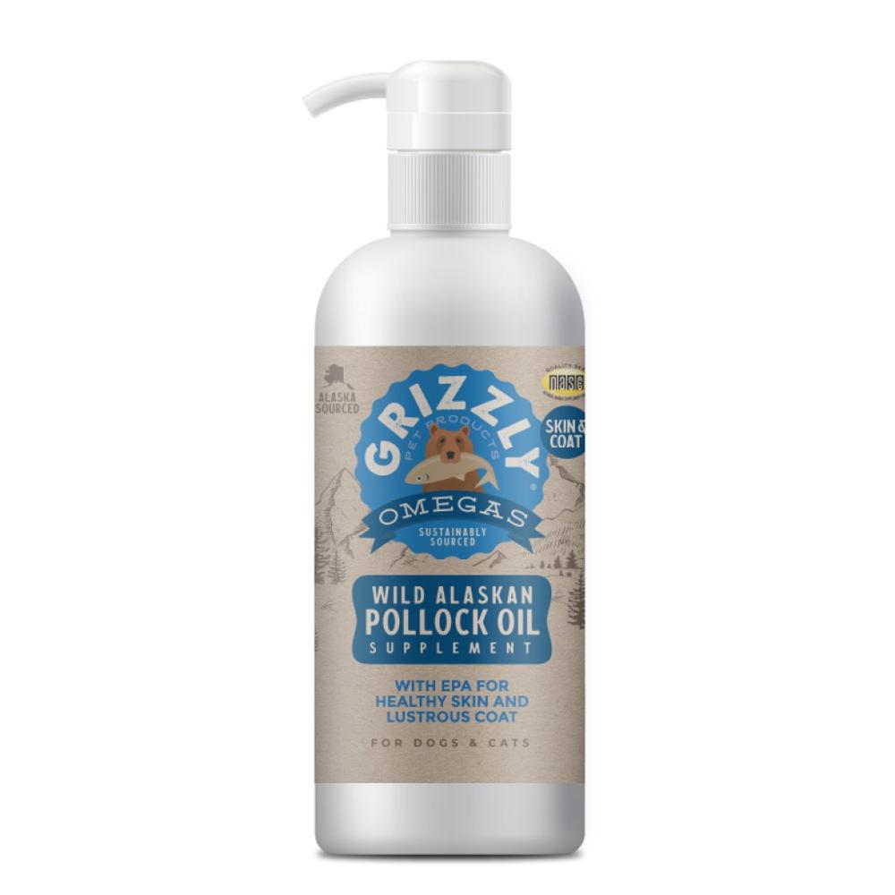 Premium Pollock Fish Oil for Dogs - Omega 3 EPA DHA Supplement for Skin & Coat Health - Supports Joint & Heart Health - Ideal for Dry Skin, Shedding & Allergies - Use Daily with Dog Food