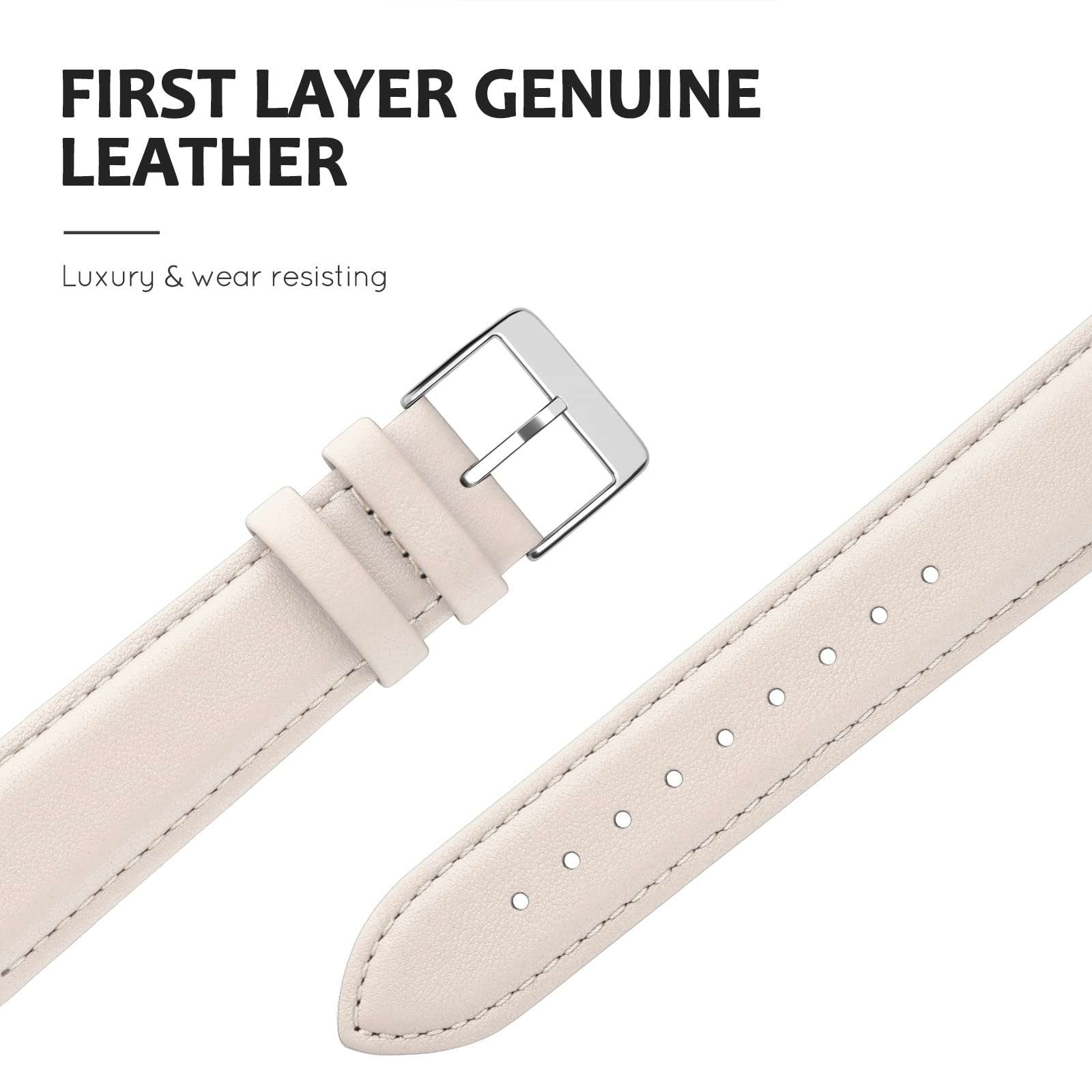 Genuine Leather Band for Apple Watch 38mm 40mm 41mm 42mm - Soft Replacement Strap Compatible with iWatch Series 10/9/8/7/6/5/4/3/2/1/SE/Sport Edition - Women's Fashion Accessory for Workout, Office & Daily Wear