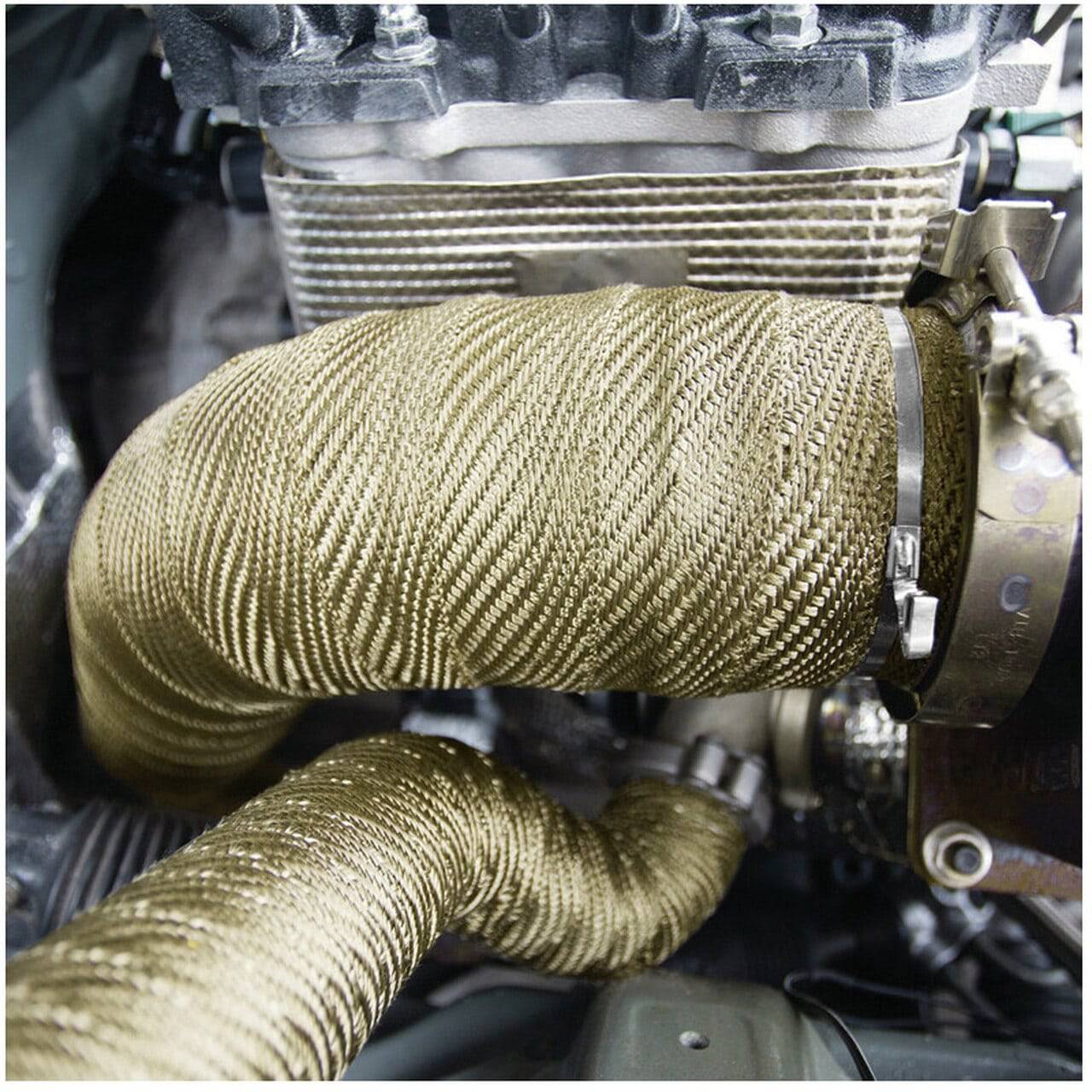 10M High-Temperature Heat Wrap for Exhaust Manifold - 4 Heavy-Duty Cable Ties Included - Automotive Exhaust Thermal Protection - Perfect for Car, Motorcycle & Truck Performance Upgrades