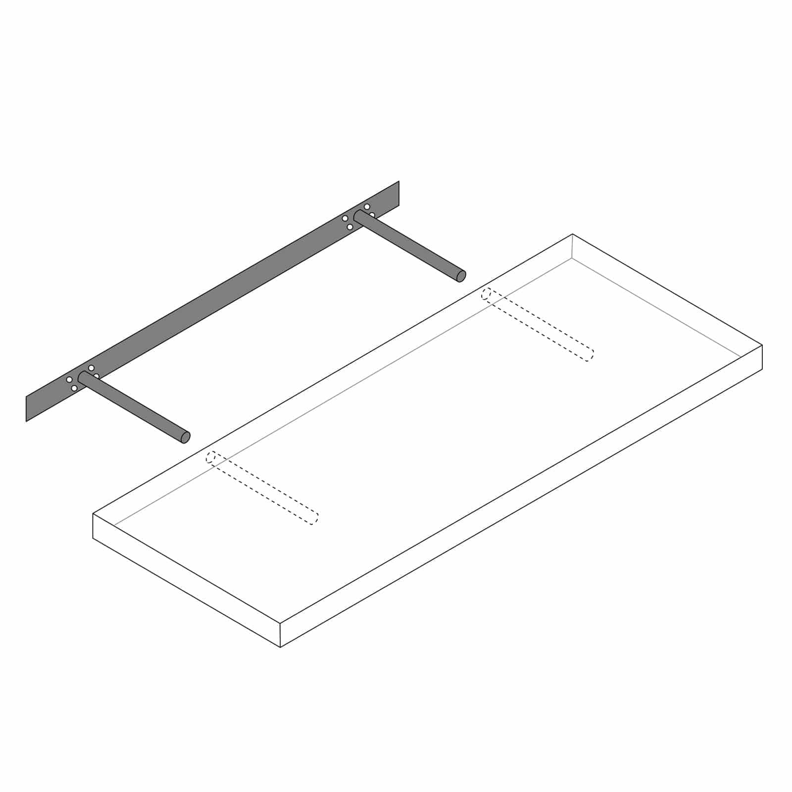 CASARIA® Set of 2 Floating Shelves 50cm x 23cm - Matt Grey MDF Wall Shelves with Hidden Brackets | 38mm Thick, 15kg Load Capacity | Perfect for Living Room, Kitchen, Bedroom & Office Storage & Decor