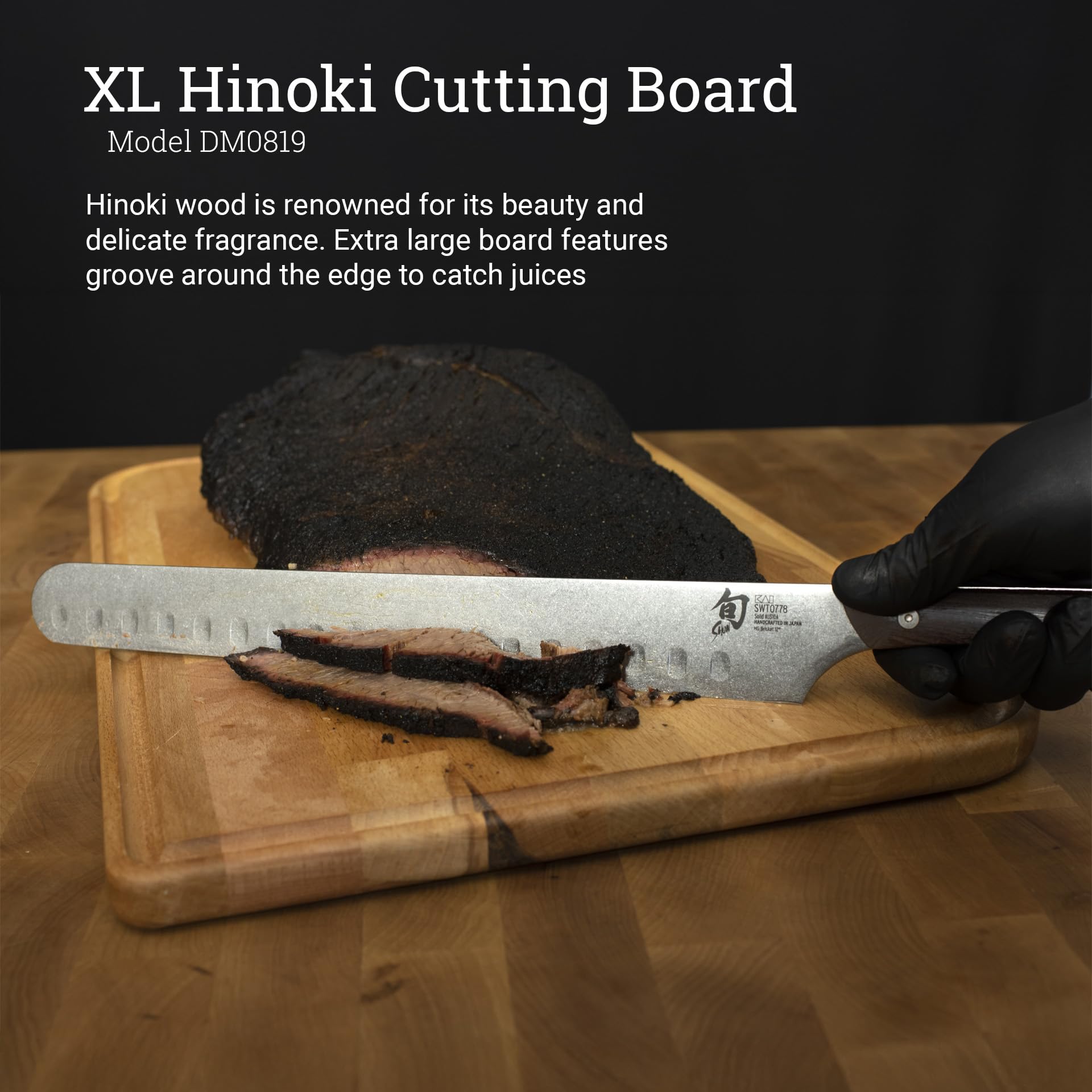 Shun Cutlery Extra Large Hinoki Wood Cutting Board with Juice Groove - 20