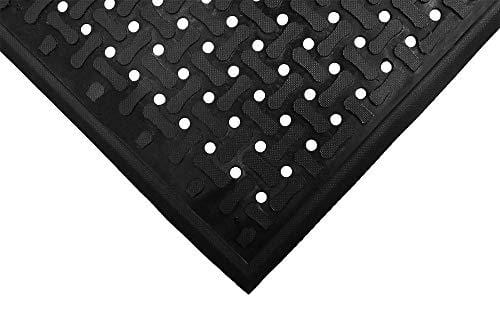 Premium Anti-Fatigue Mat for Commercial Kitchens & Wet Areas - 4'x6' Slip-Resistant, Chemical-Resistant Floor Mat for Welding, Grease & Oil Protection - Ideal for Restaurants, Factories & Workshops (Black)