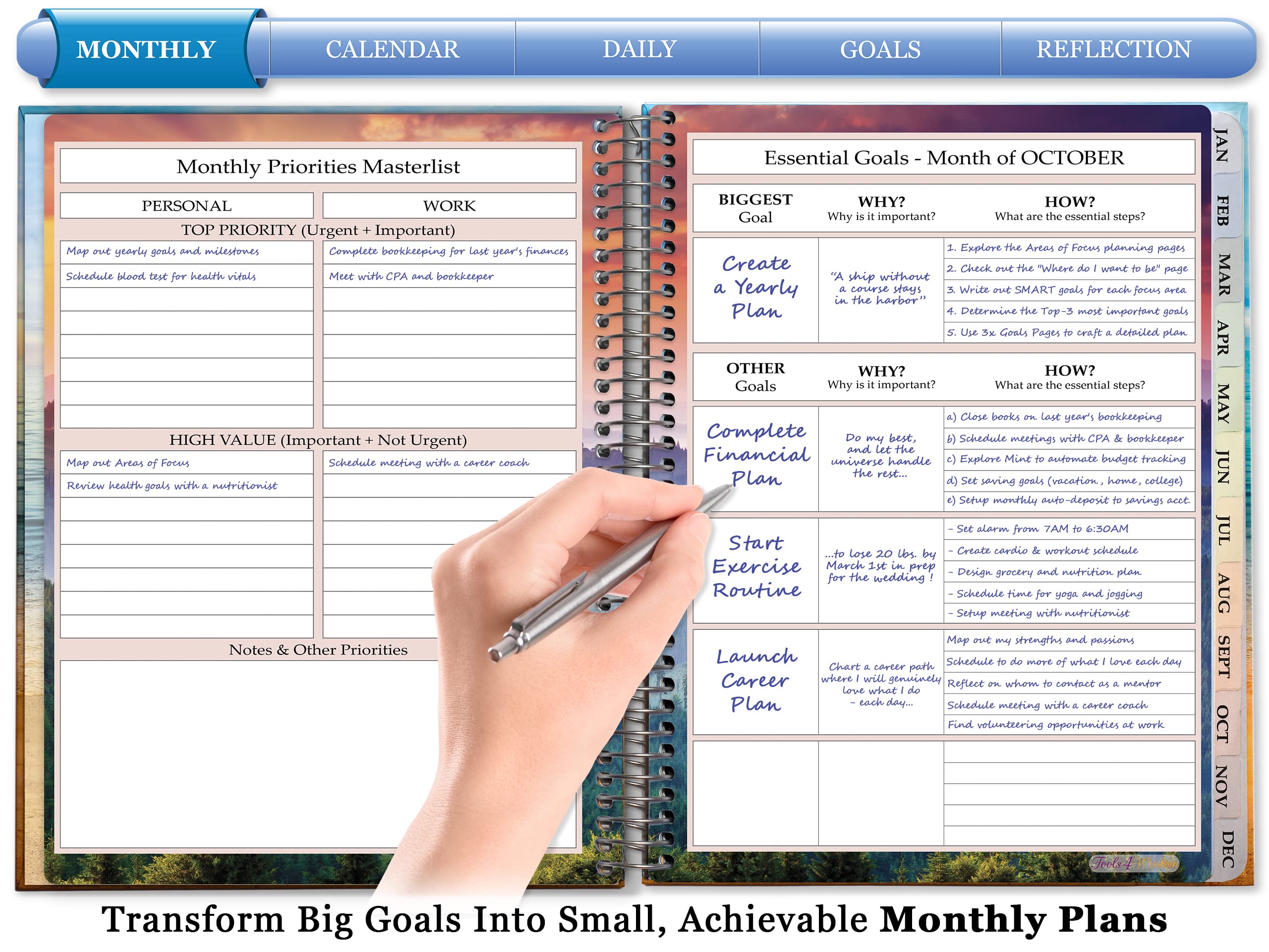 Tools4Wisdom 2025 Planner - October 2024 to December 2025 Academic Planner - 8.5