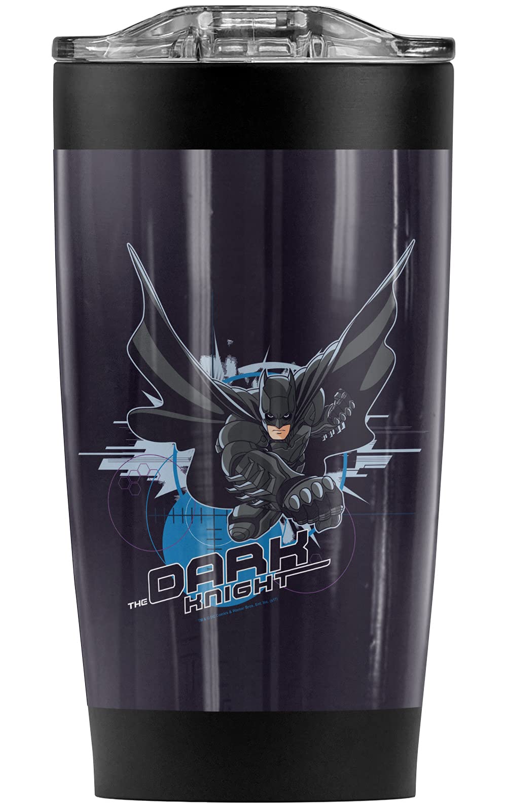 Batman Dark Knight Stainless Steel Tumbler 20oz - Vacuum Insulated Coffee Travel Mug with Leakproof Lid | Keeps Hot & Cold for Hours | Perfect for Office, Gym, Camping & Car Commute | DC Comics Collectible Gift